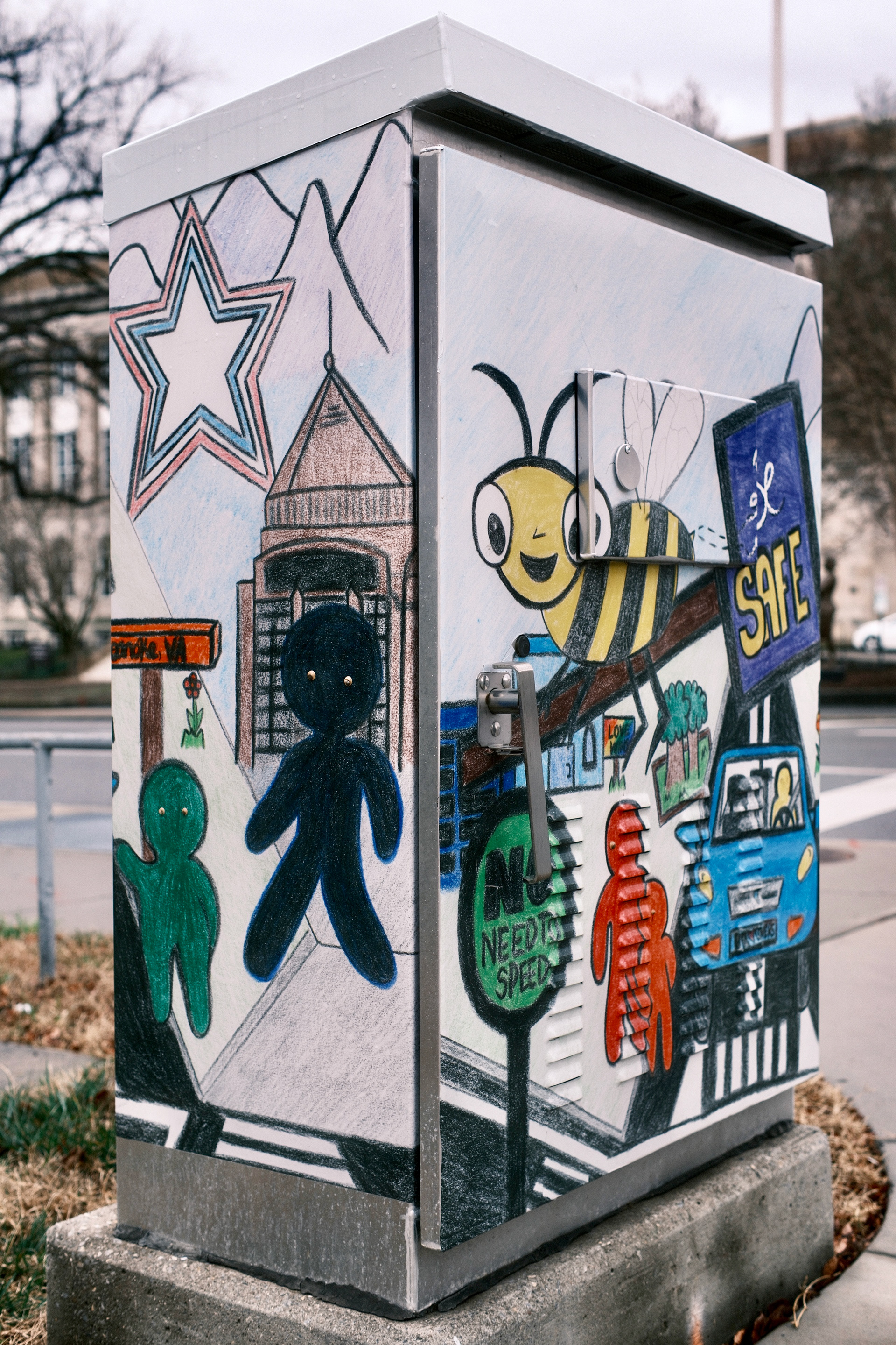 Mural on a street box in Roanoke, Virginia