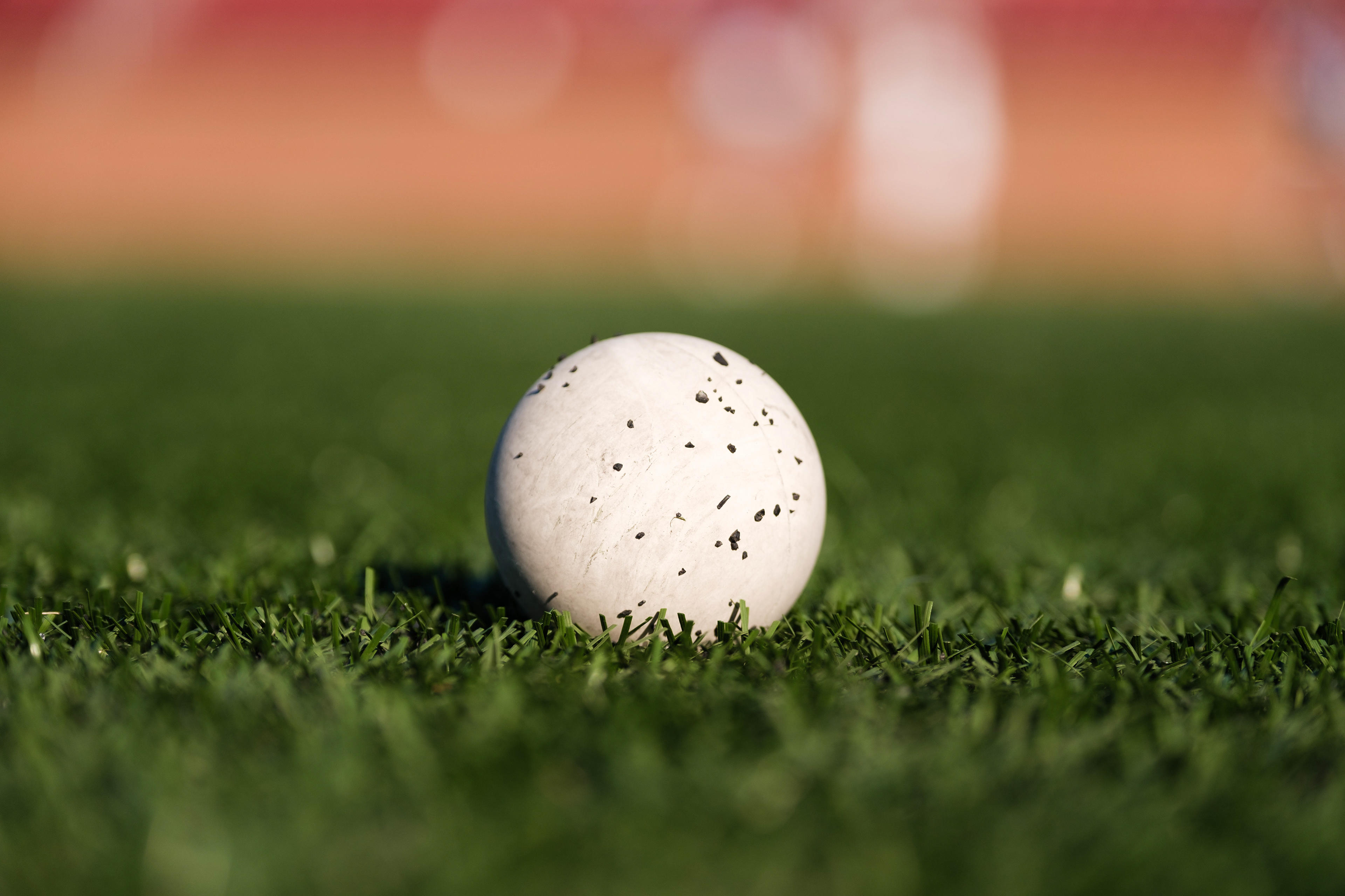 Up close shot of a lacrosse ball