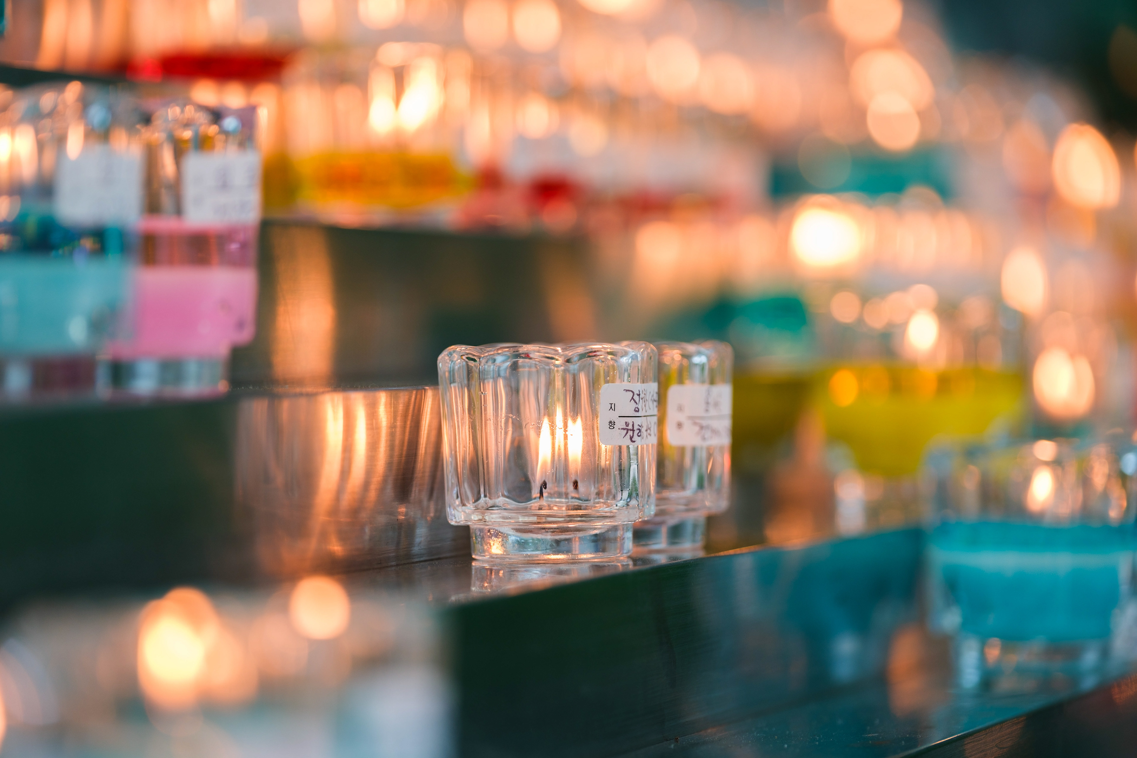 Candles at a memorial in South Korea