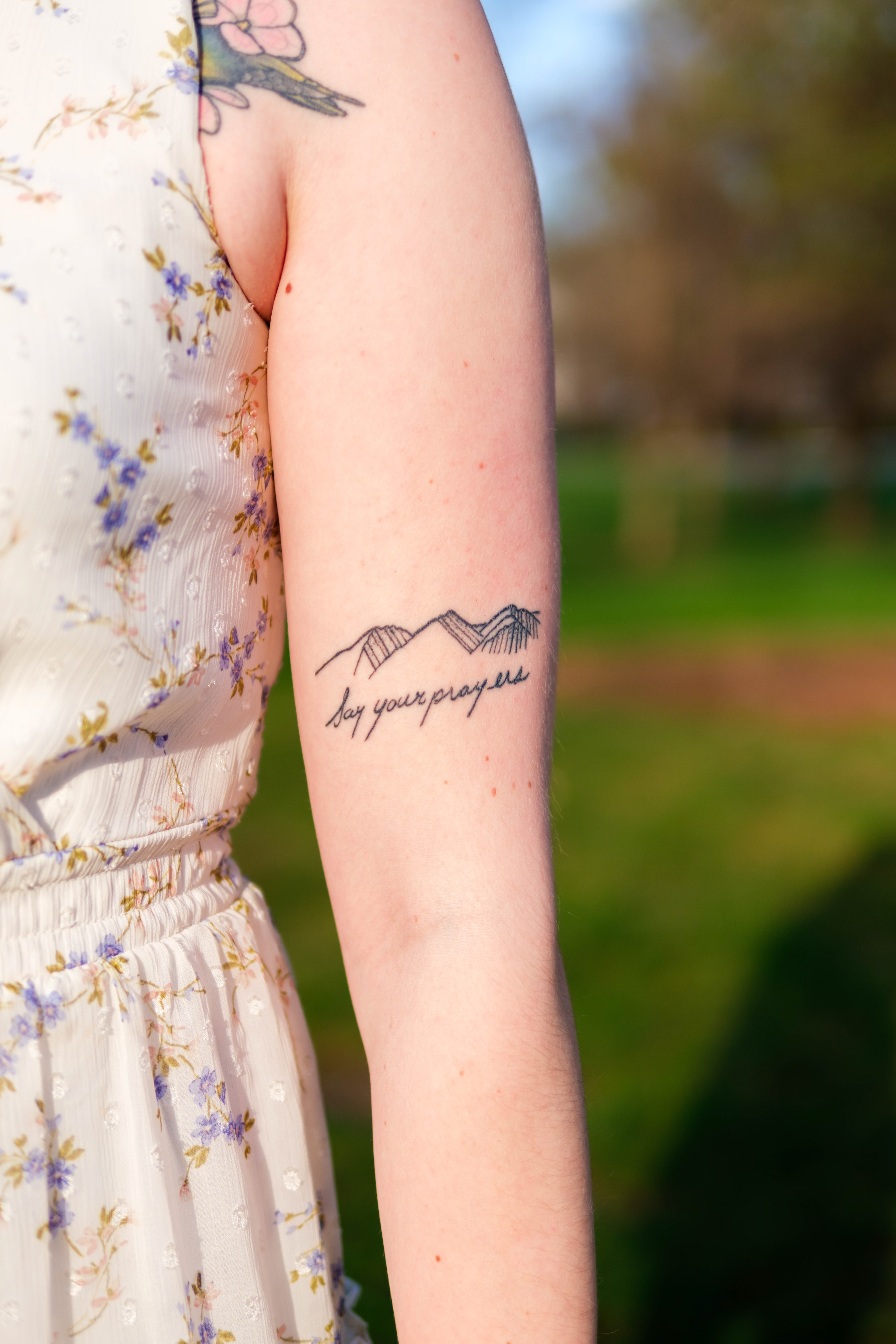 Detailed tattoo during a portrait session