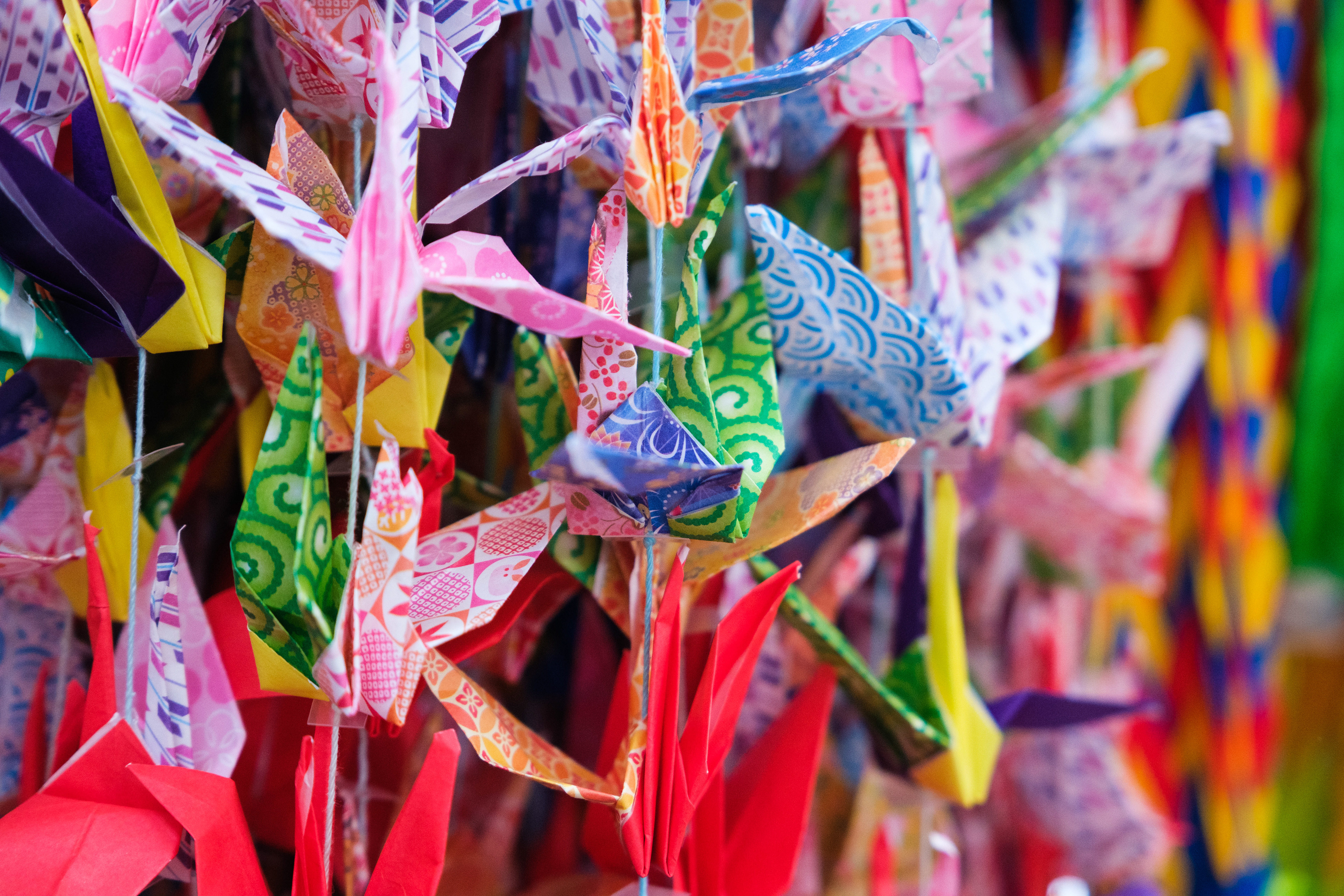 Wall of paper cranes in Japan