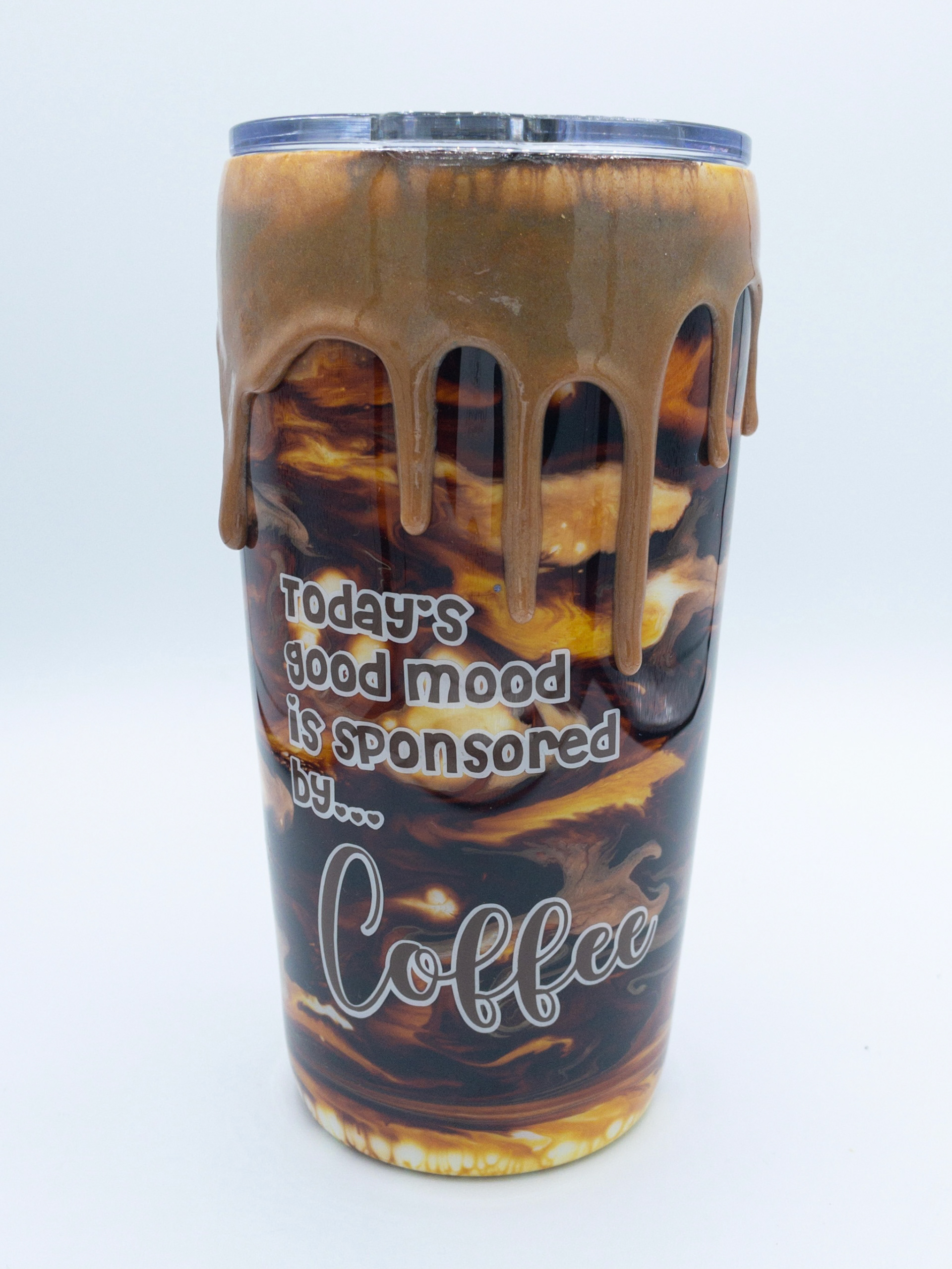 20oz Coffee Tumbler with Caramel Drip $35
