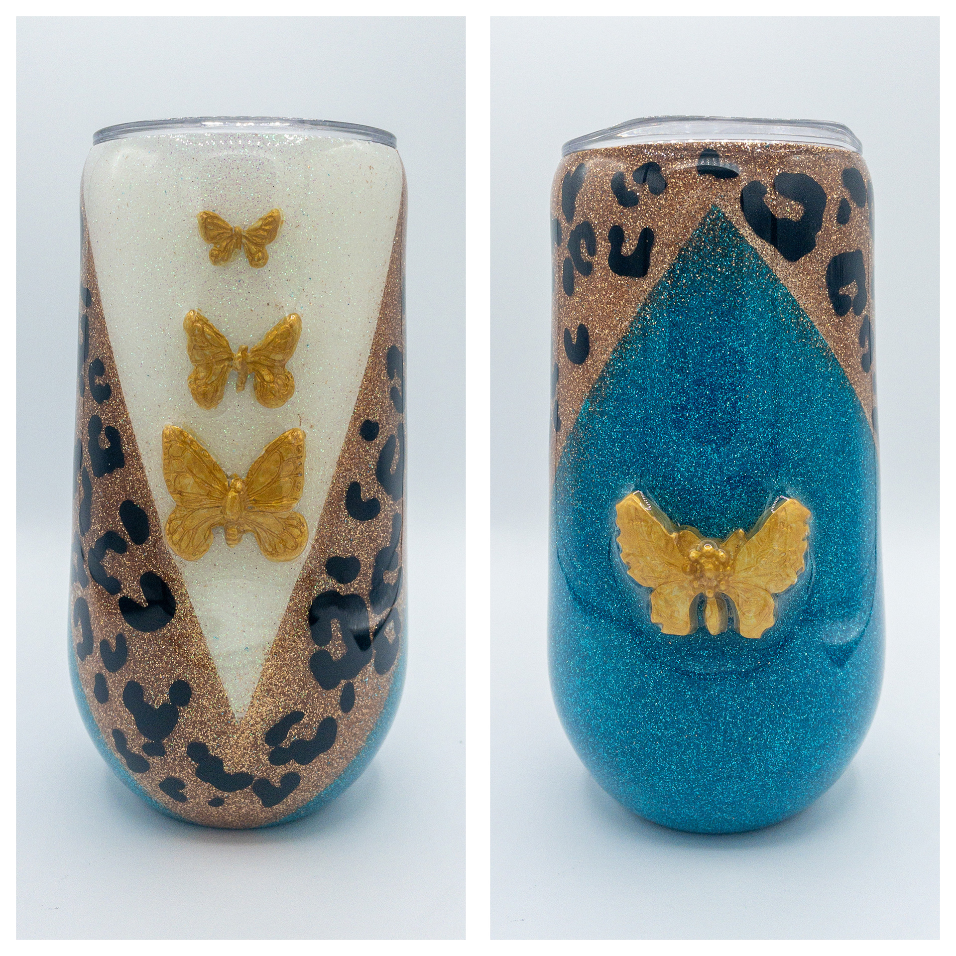 17oz Butterfly & Animal Print Wine Tumbler $45