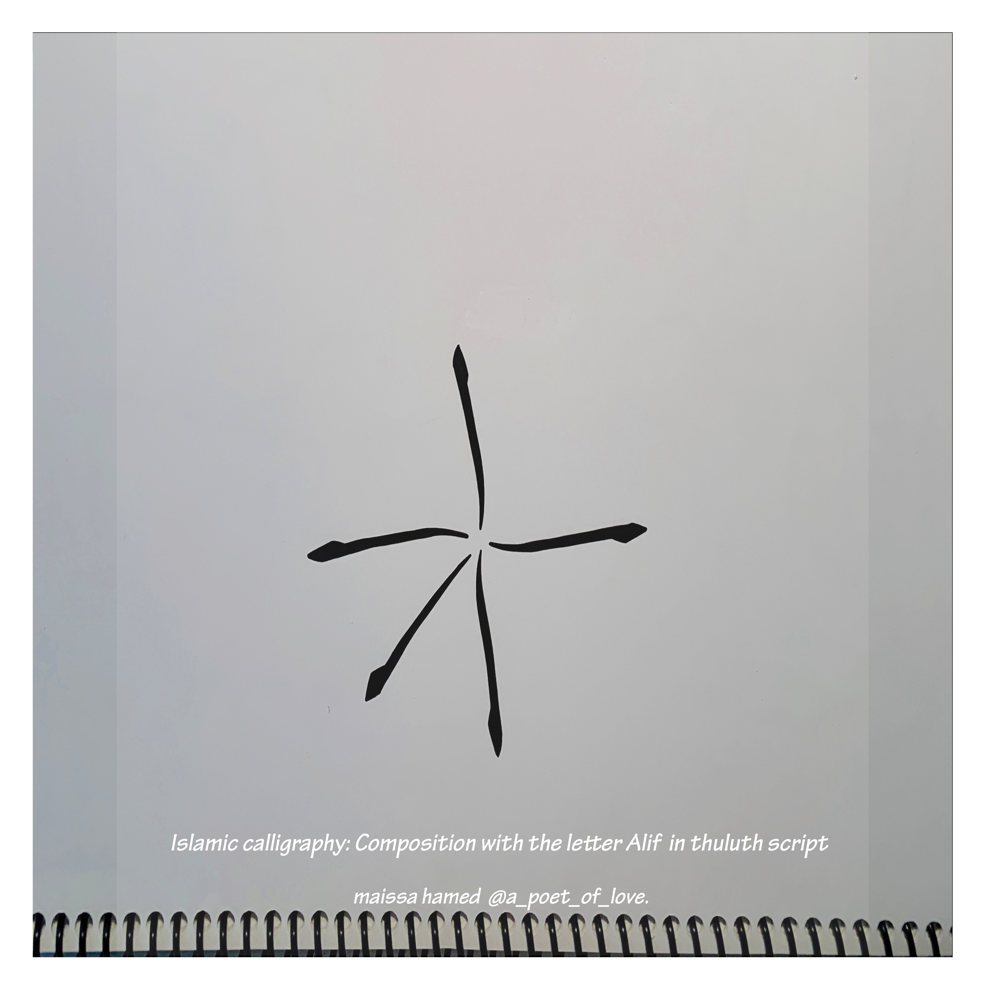 Calligraphy composition in Thuluth script: Maissa Hamed ©