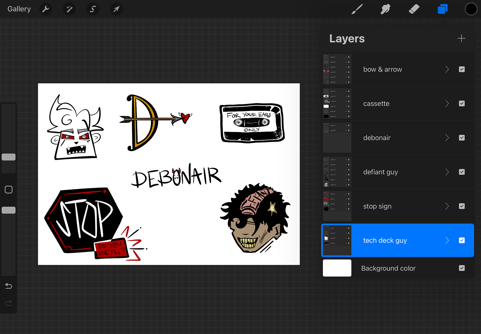 Drawings made in Procreate