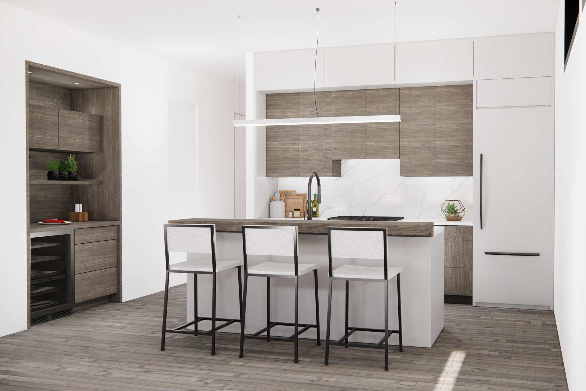UNIT 2 KITCHEN - RENDERINGS BEFORE CONSTRUCTION - VIEW 2