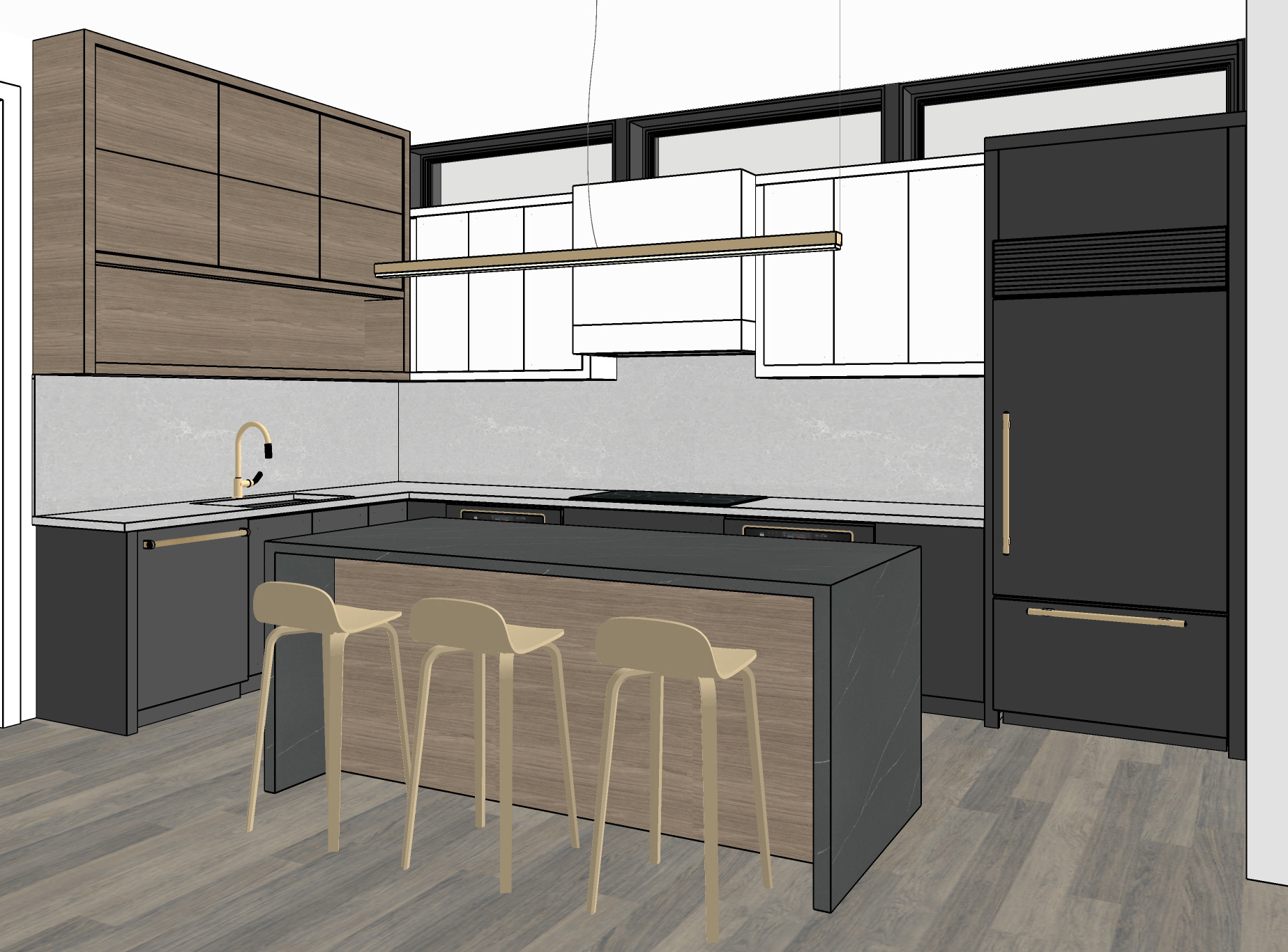Contemporary Kitchen View 1