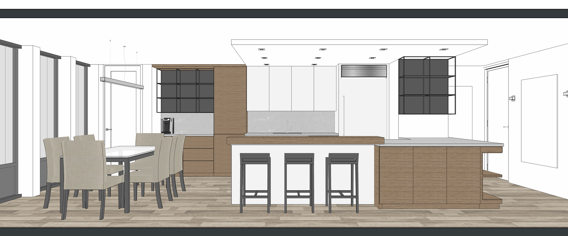 FRONT PERSPECTIVE OF KITCHEN AREA