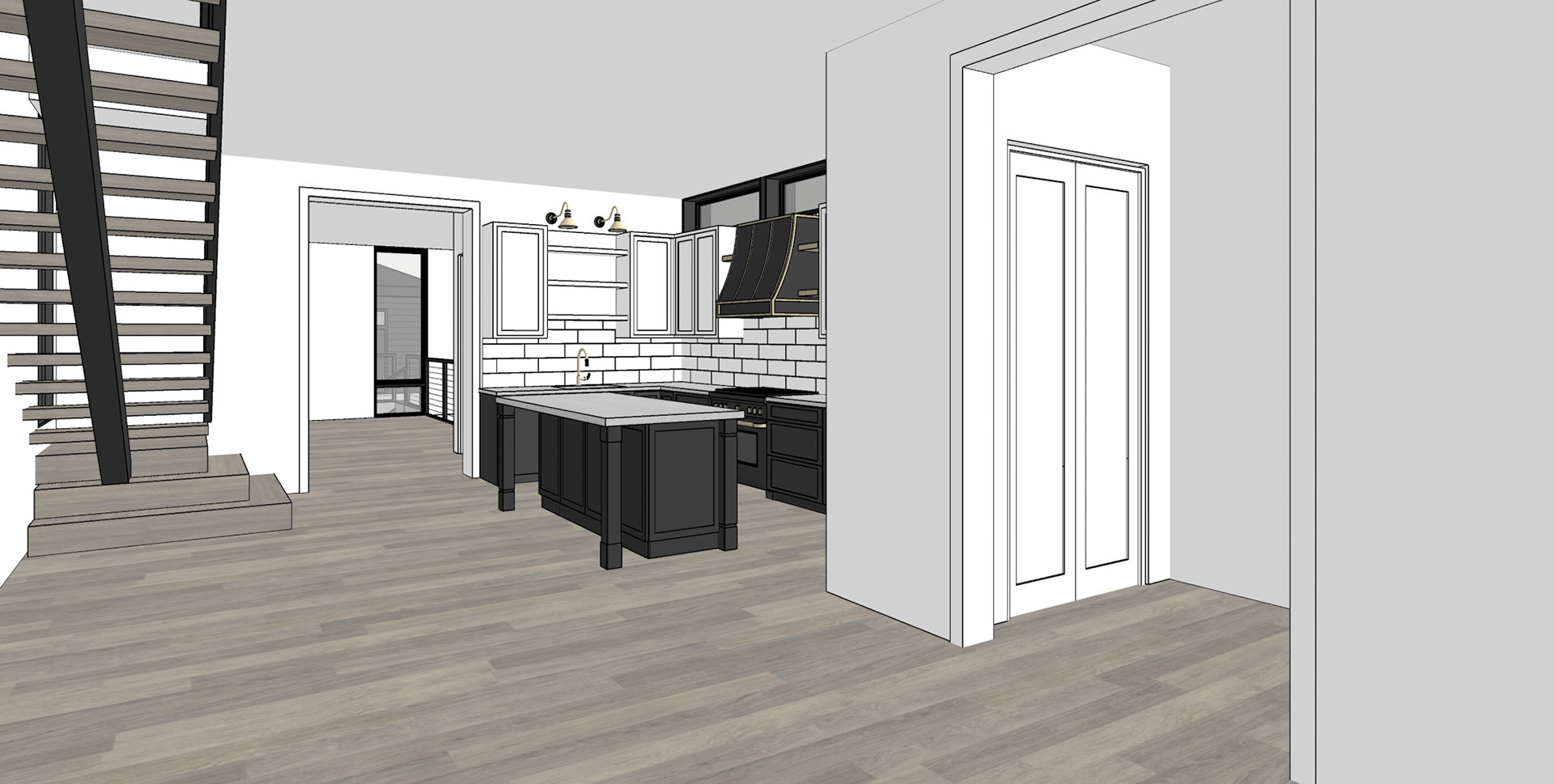 Living Room towards Kitchen and Stair
