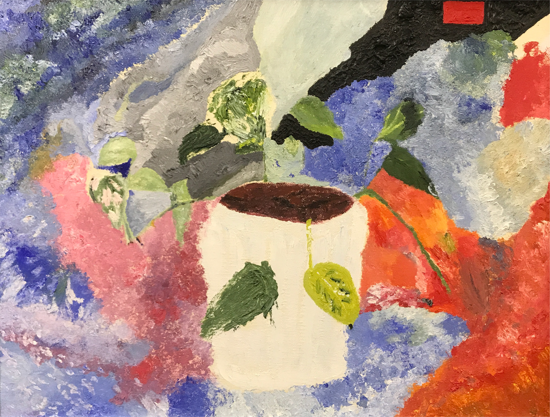 Visual art used to imitate nature, yet, stopped  after Impressionism. Paining as a painter from the 90's who grown up surrounded by screens (TV, computer and phone), I intended to train my eyes to look longer at the nature, just like the great old artist such as  Leonardo da Vinci and  Vincent Van Gogh would do during their practice. I spent a year (from Spring in 2019 to Winter in 2020) watching, studying and painting this plant at home.