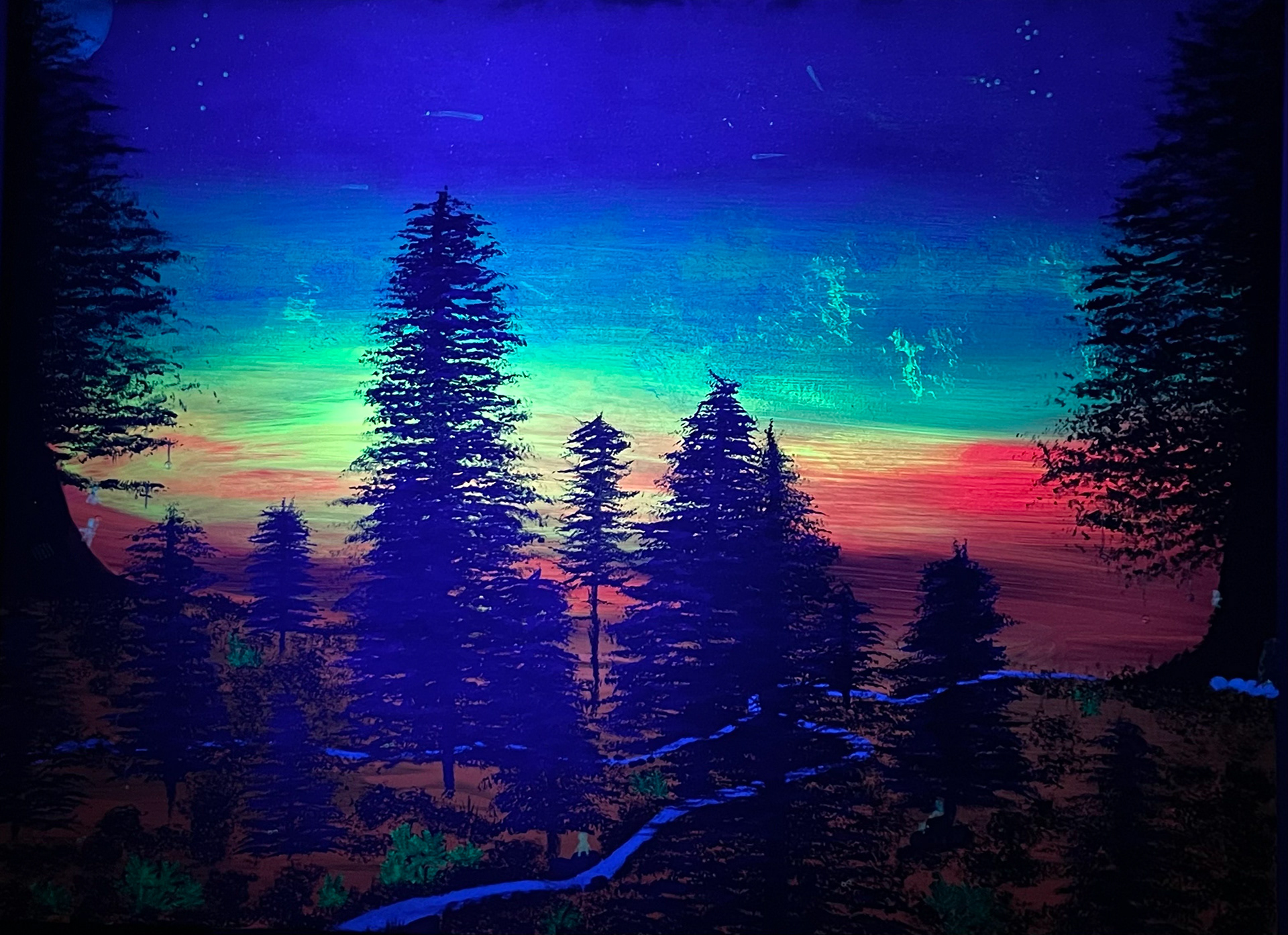 Forest thru the Trees- Blacklight View