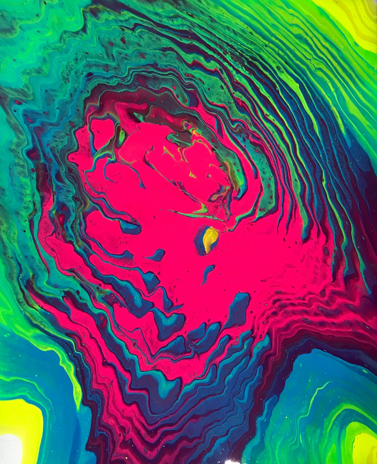 Oil Slick - Acrylic on Canvas - Art Resin Finish 16"x20"