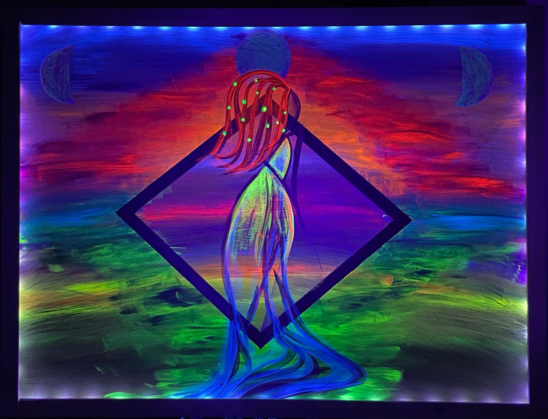 Blacklight frame in ON position