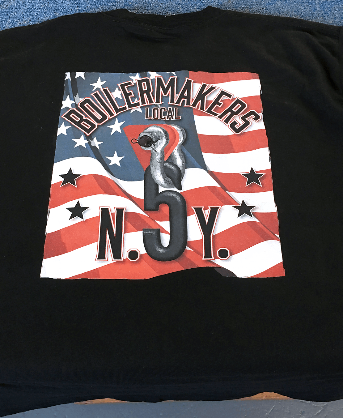 Final print on shirt back