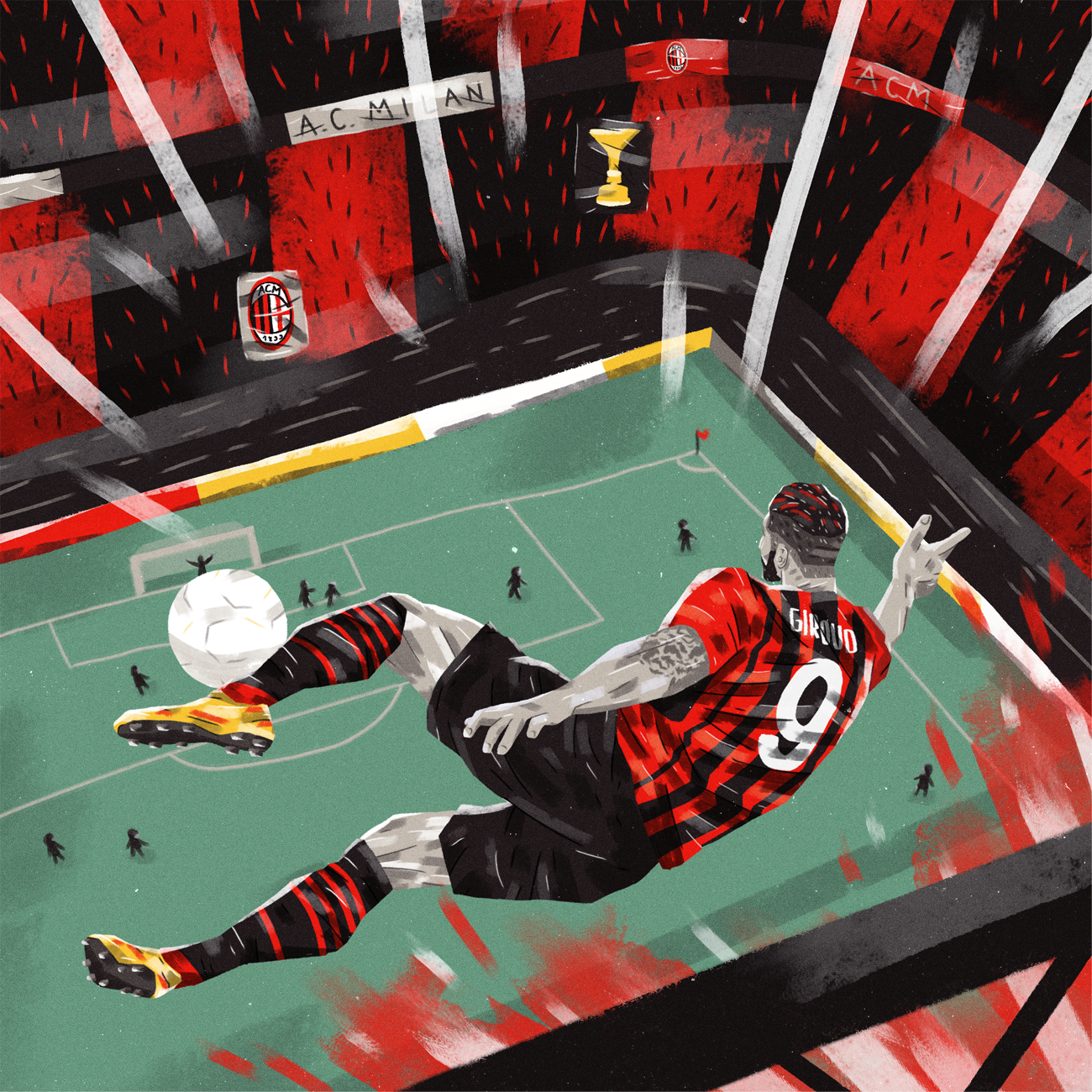 Olivier Giroud illustration (Milan)