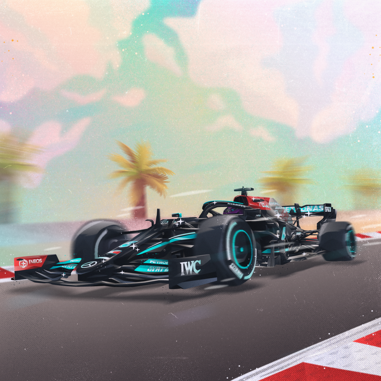 Lewis Hamilton illustration (Mercedes)