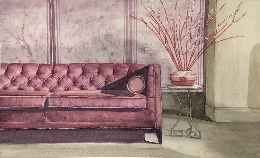 Kathleen Banks - Analogous Interior: Velvet Sofa