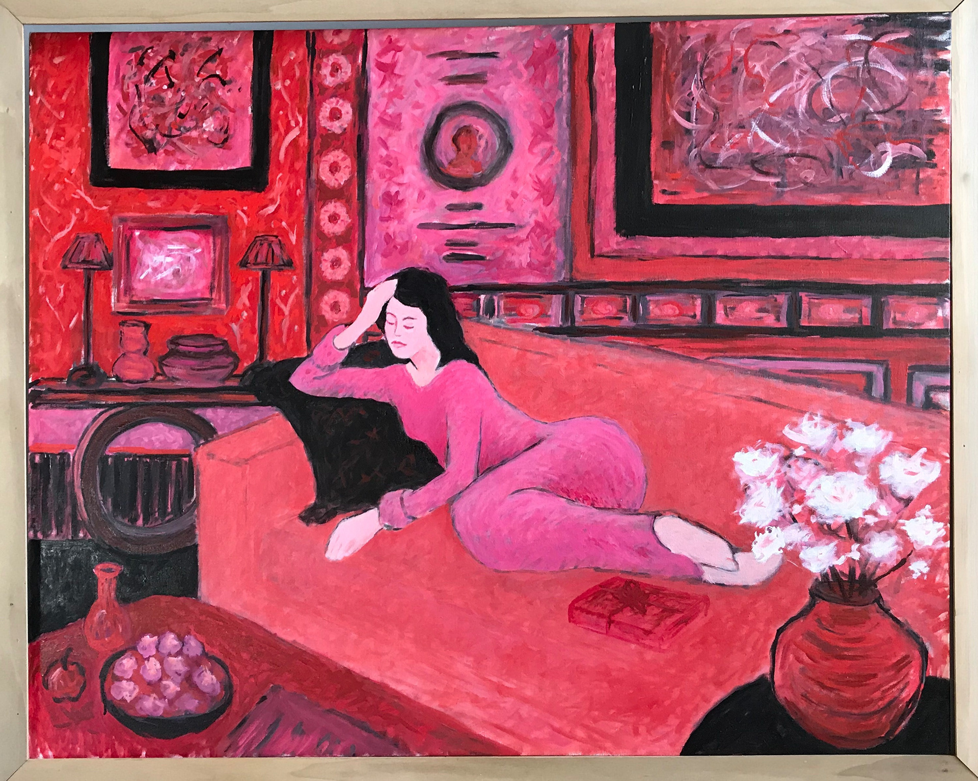 Matthew Clarke - Reclining Figure in Reds