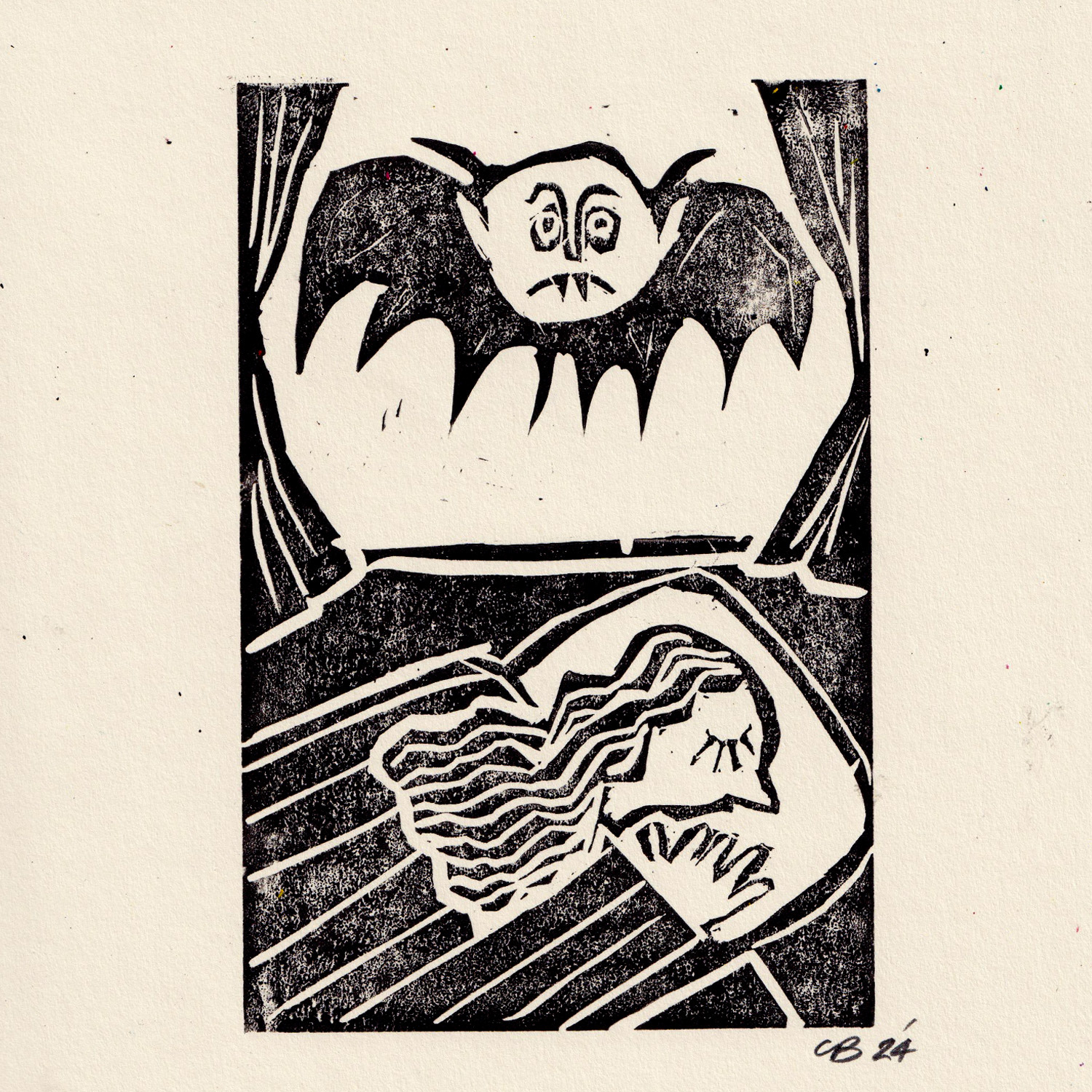 The Vampire - Linocut 2024
