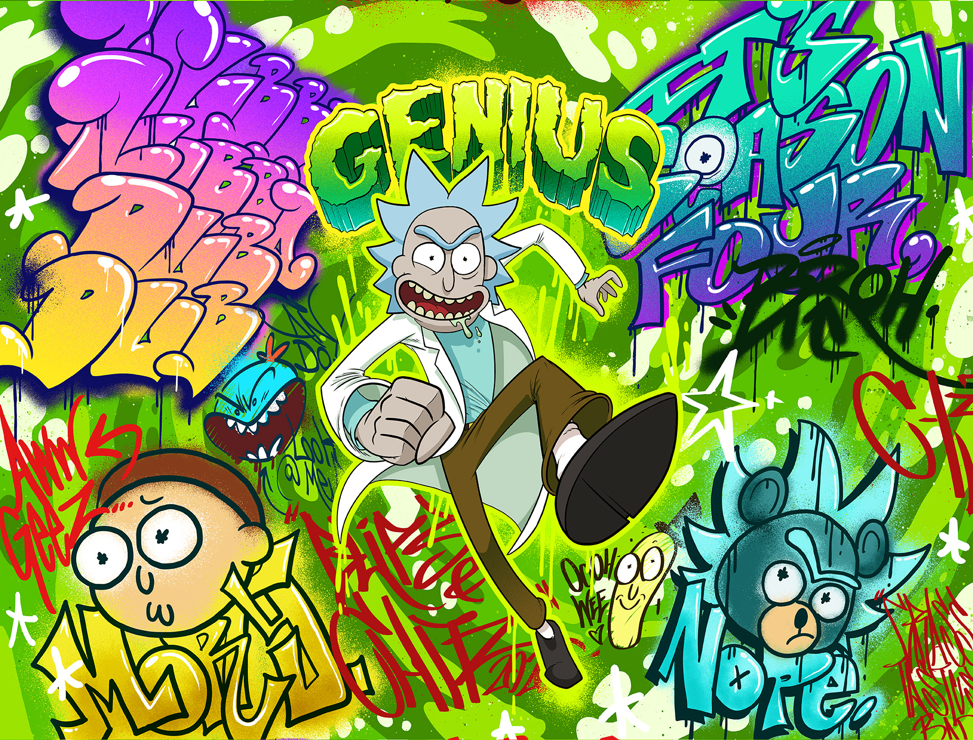 Rick Sanchez Graffiti Portal