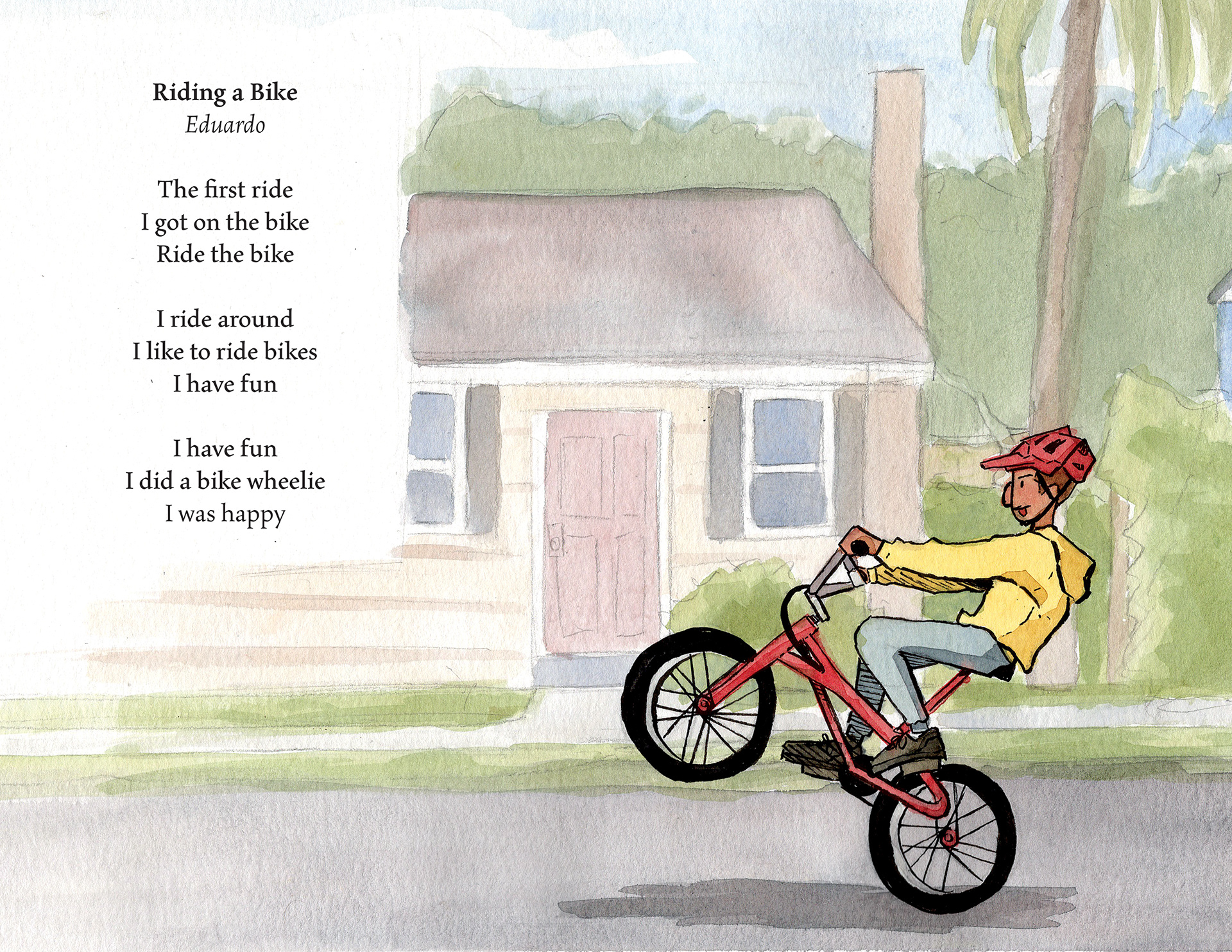Illustration based on elementary student's poem | Watercolor