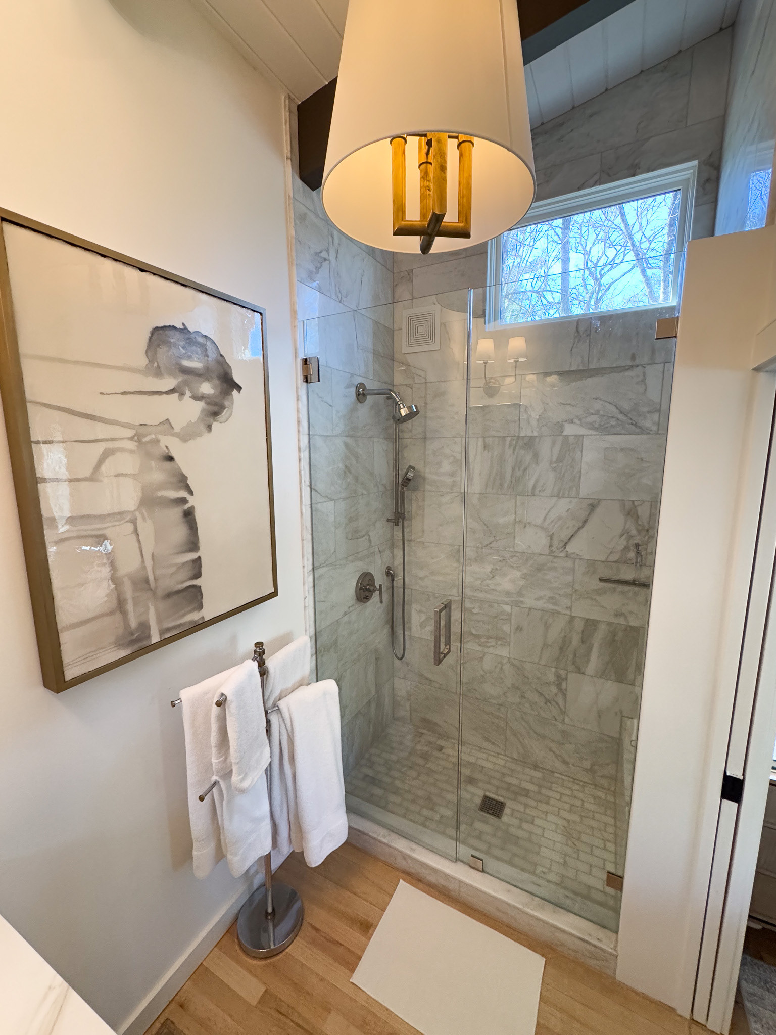 A reconfigured bathroom made this space much more functional.