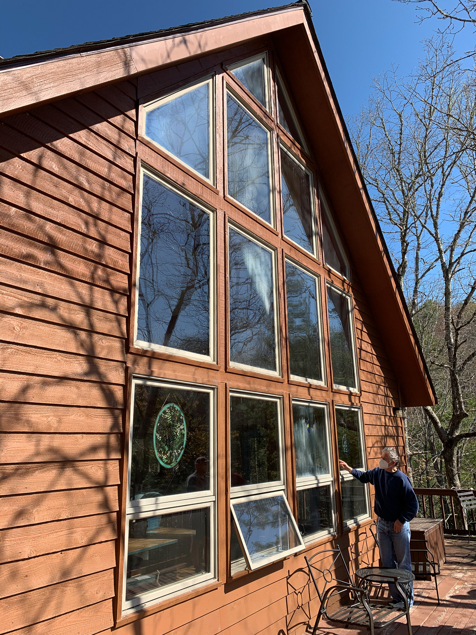 Sun damage and water leaks took their toll on this window wall.