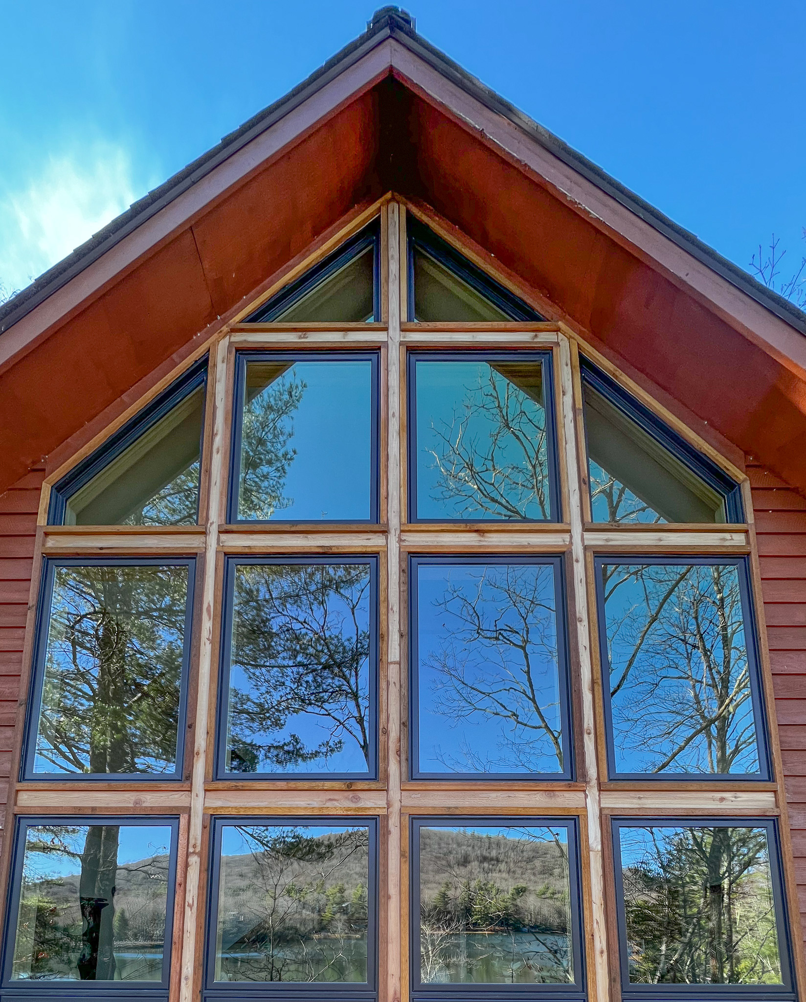 The now restored window wall once again provides a priceless view.