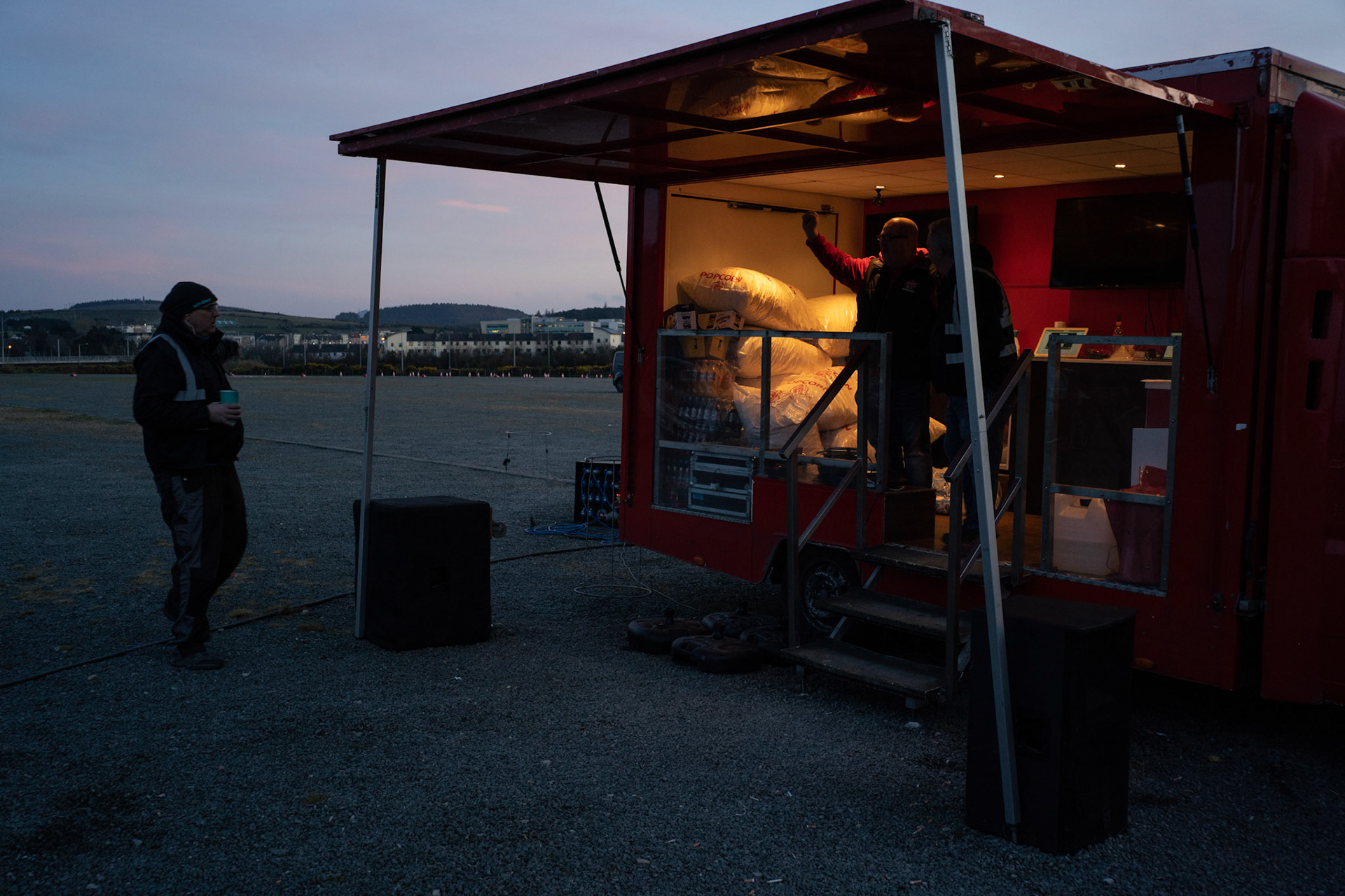 Owner Ryan O’Neill, controls the whole operation from a caravan on site. With the company in business for the past five years, extra precautions were now put in place to ensure safety of public and staff. Dublin, Ireland - March 24, 2020.