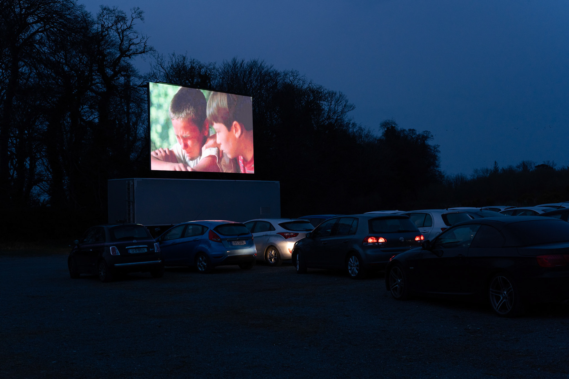 The 80s coming-of-age film, Stand by Me, was among one the features showing at Retro Drive-In Movies. Dublin, Ireland - March 23, 2020.