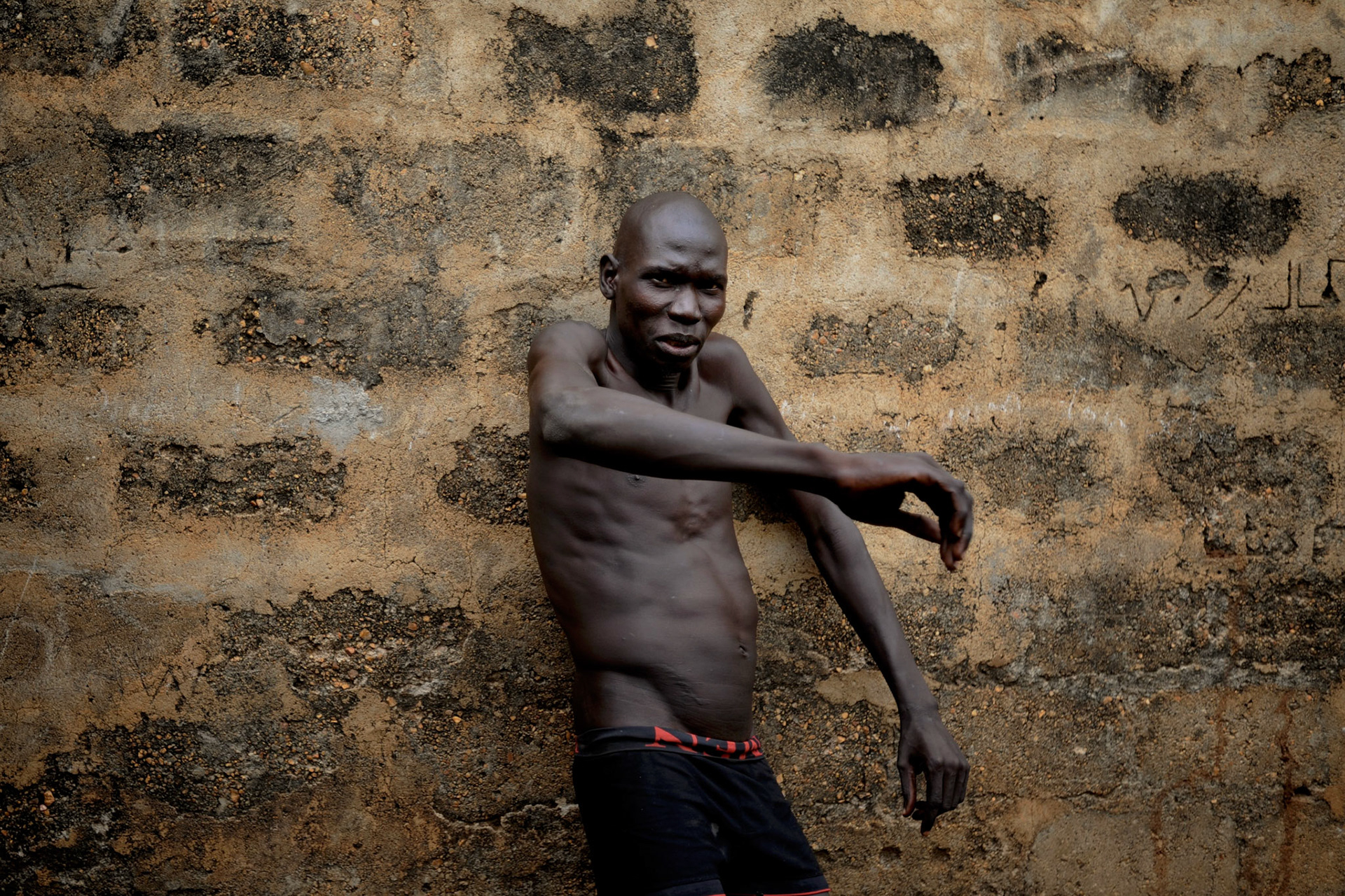 An inmate at the yard area in Juba Central Prison.