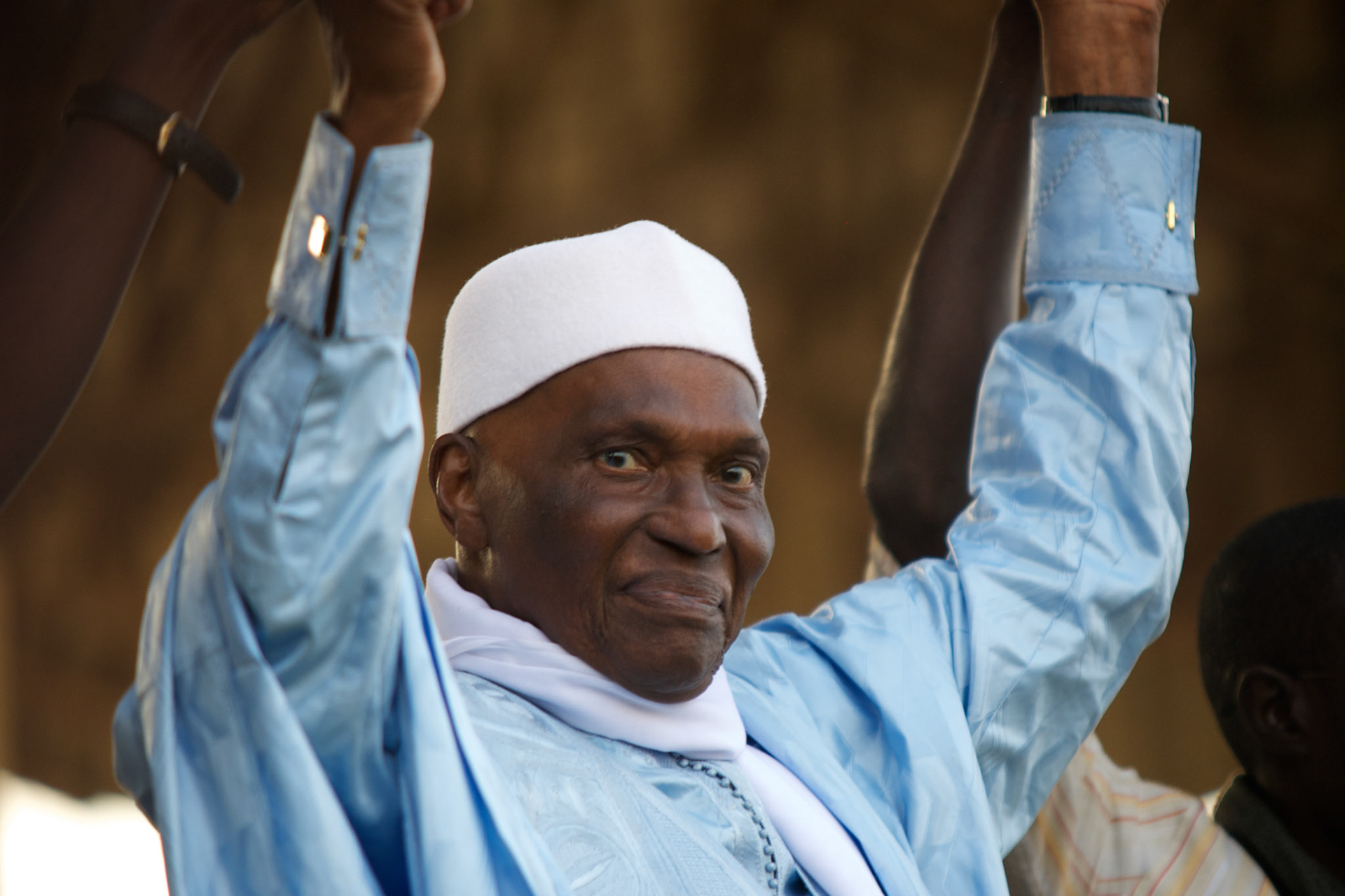 February 22, 2012 - Dakar, Senegal: Senegalese president Abdoulaye Wade addresses a crowd of towsands during a campaign rally in Pykine, a suburb of the capital Dakar, ahead of the presidential elections on the 26th of February.  (Paulo Nunes dos Santos/Polaris)