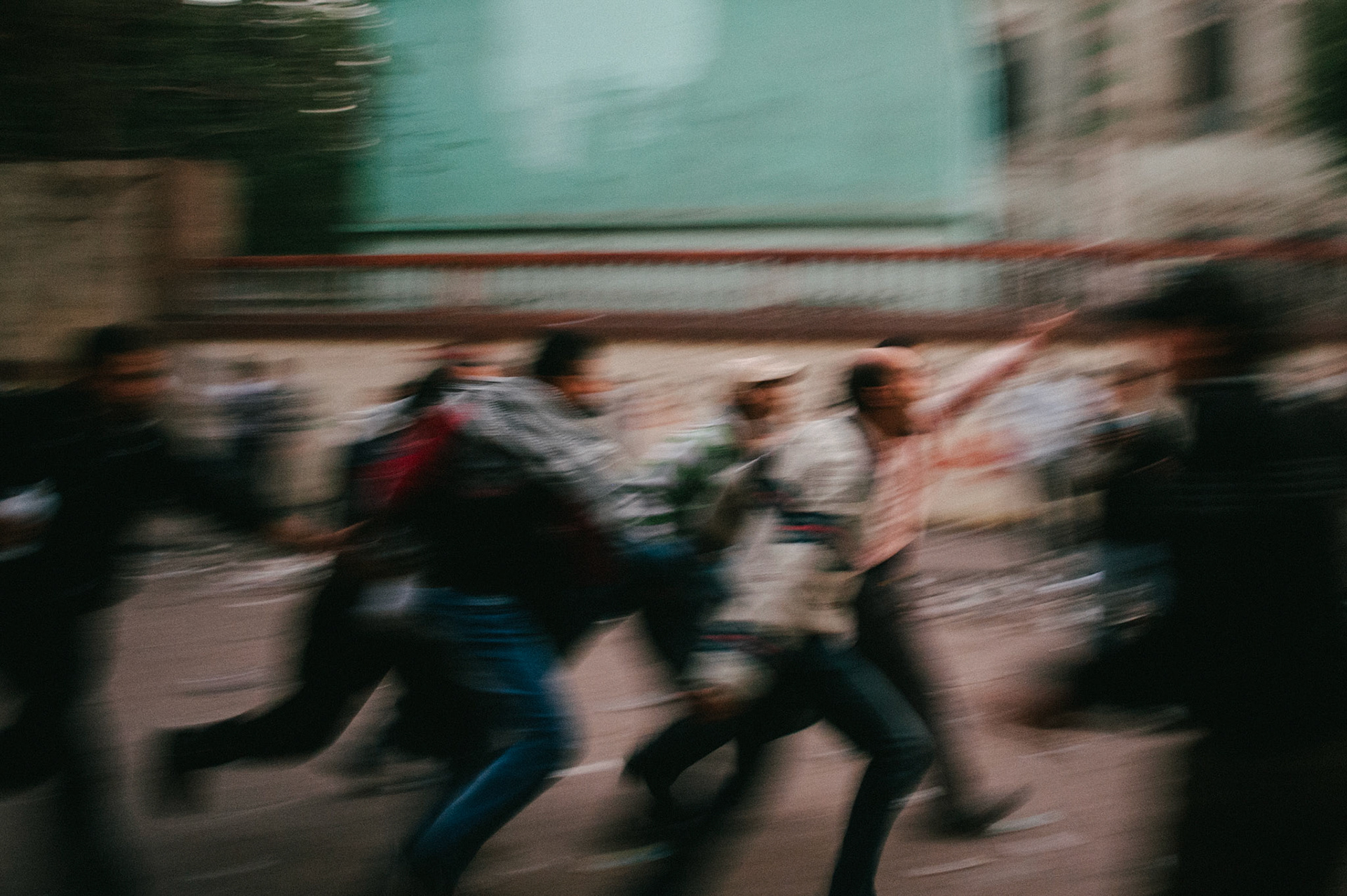 Egyptian protestors clash with the police in central Cairo.
