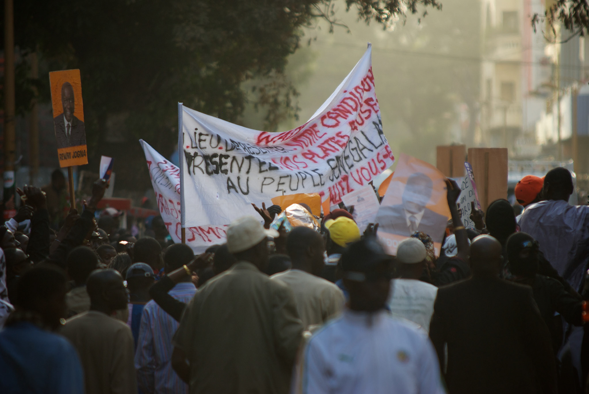February 24, 2012 - Dakar, Senegal: Supporters of the presidential candidate Idrissa Seck rally in the last of day of electoral campaign in central Dakar. (Paulo Nunes dos Santos/Polaris)