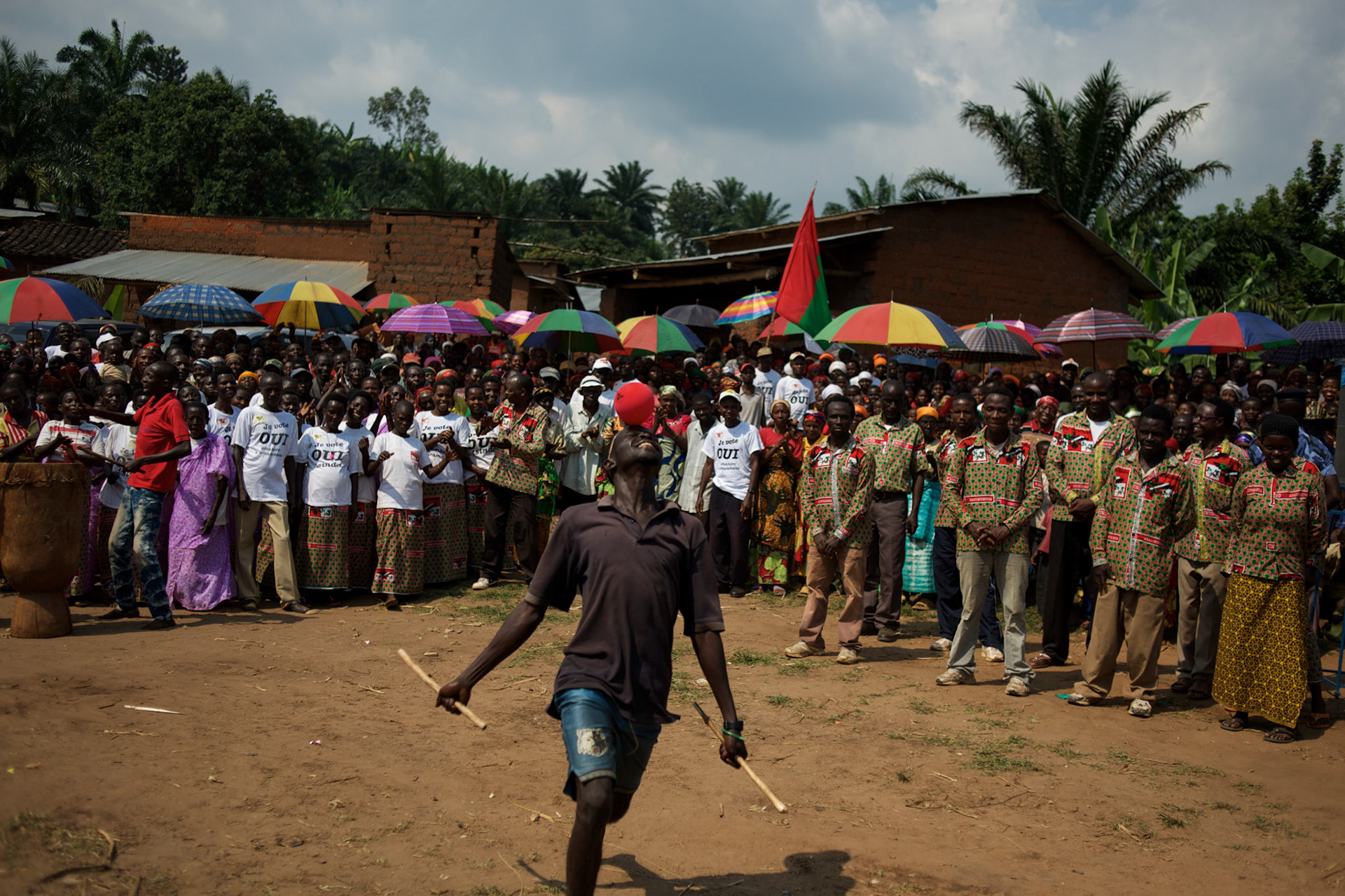 A man dances as supporters of Burundi's ruling party CNDD-FDD (National Council for the Defence of Democracy - Forces for the Defence of Democracy) hold a rally in Rubiza. Burundi's ruling party said on June 23 it had boycotted the restart of UN-led talks hoped to broker peace between rival parties following weeks of violence and ahead of elections on June 29. The troubled central African nation has been in crisis since late April over President Pierre Nkurunziza's controversial bid to stand for a third consecutive five-year term.