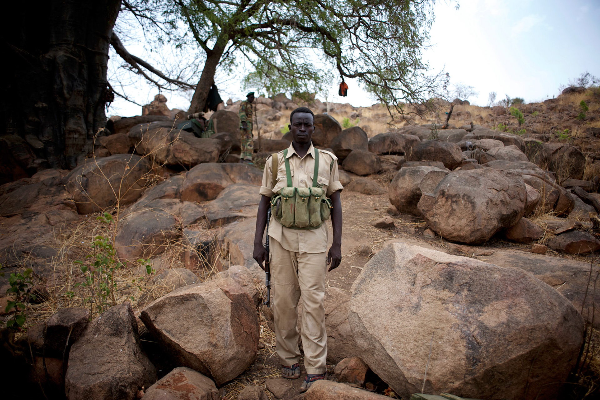 Sudan People's Liberation Movement (SPLA-N) rebel fighters take defensive positions in Jebel Kwo military base, ahead of an attack on Sudan's Armed Forces (SAF) positions near Tess village in the rebel-held territory of the Nuba Mountains in South Kordofan.