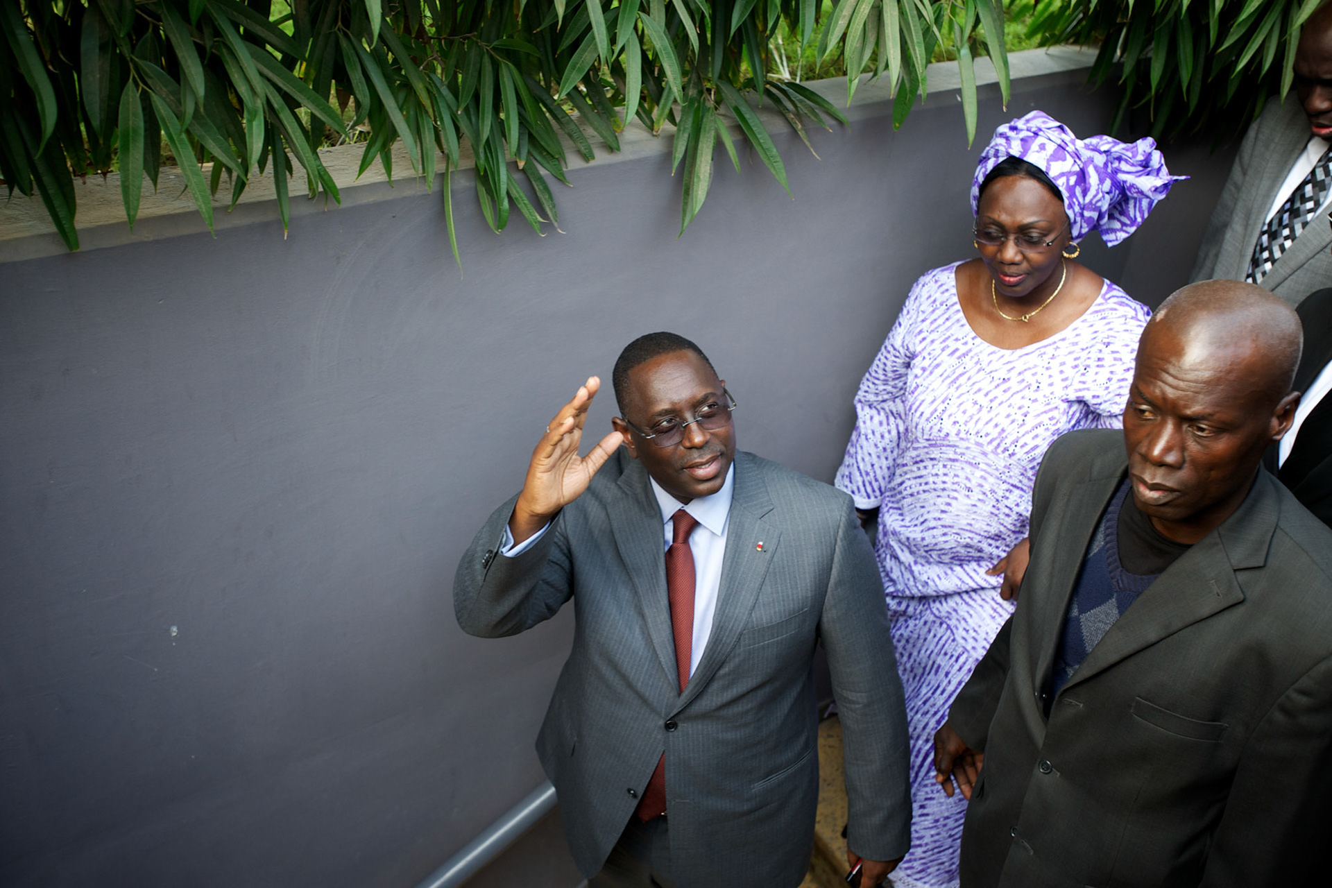February 29, 2012 - Dakar, Senegal: Senegalese presidential candidate Macky Sall arrives at Terrou-Bi Hotel in central Dakar, to address the journalists in the first press conference since election day. According to the provisory results of last Sunday's presidential election, is now confirmed that Macky will be running against the former president and candidate Abdoulaye Wade in a second round of the elections, in a date yet to be defined. (Paulo Nunes dos Santos/Polaris)