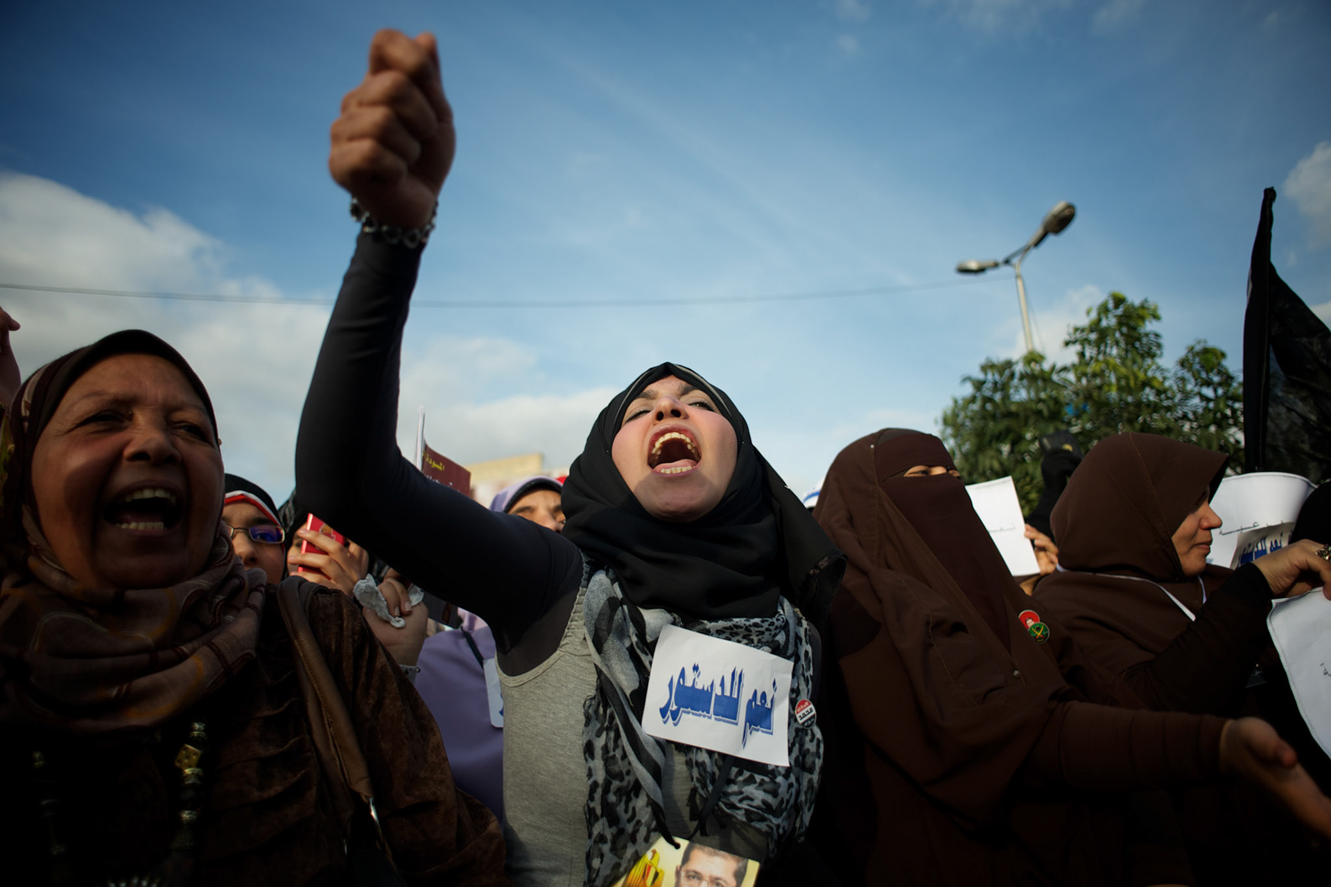 Several thousand Muslim Brotherhood supporters and islamist protesters who support president Morsi, gathered outside a local mosque in Cairo's Nasr City.