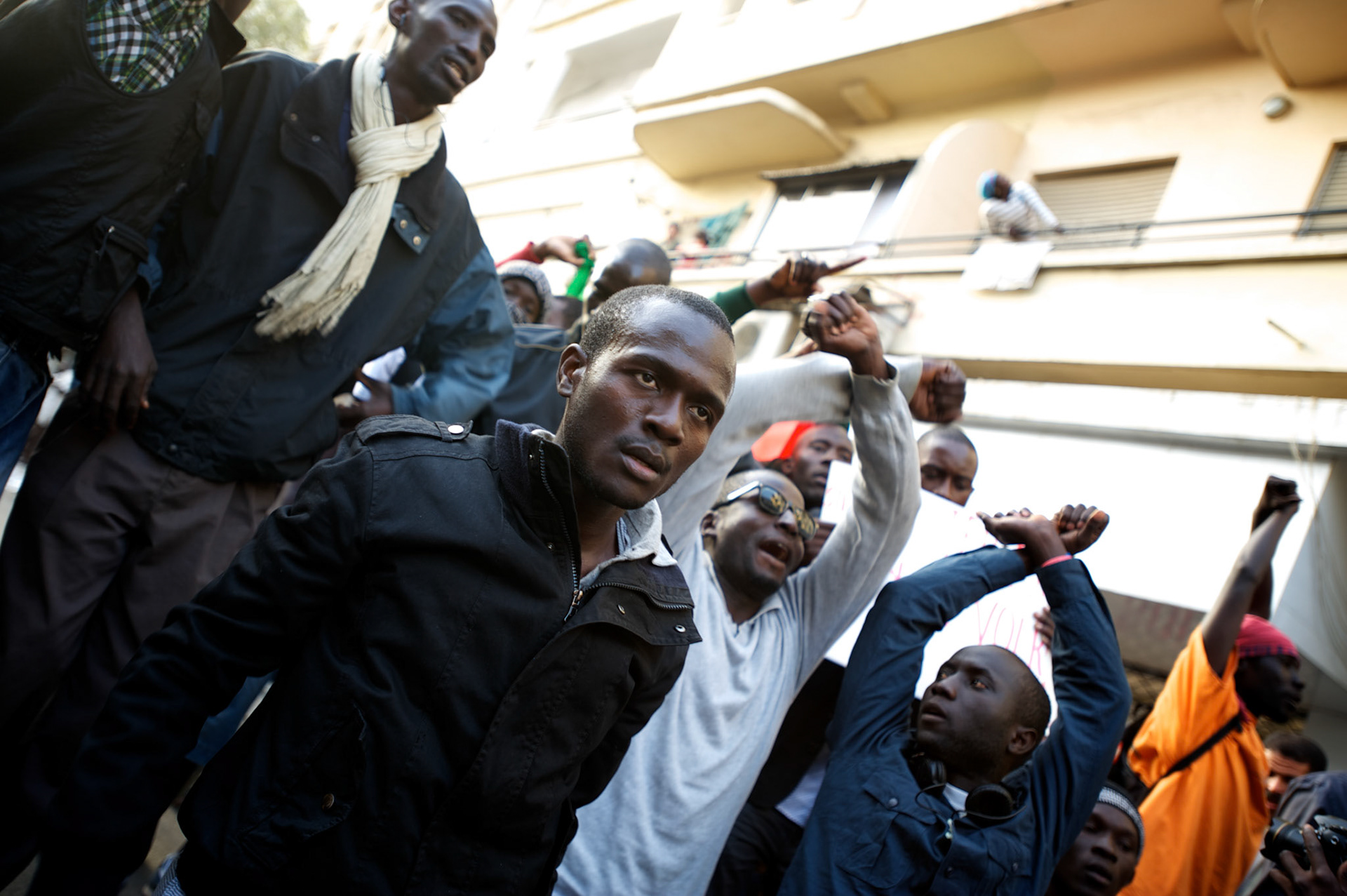February 24, 2012 - Dakar, Senegal: Supporters of the presidential candidate Idrissa Seck rally in the last of day of electoral campaign in central Dakar. (Paulo Nunes dos Santos/Polaris)