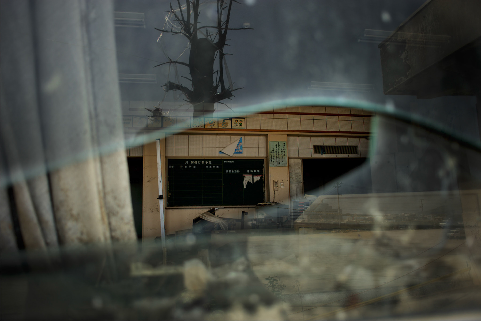 Debris left behind by the devastating tsunami, that hit the east coast of Japan in 2011, can be seen inside a destroyed classroom of Ishinomaki Okawa Elementary School. The school, which lost 70 of 108 students and nine of 13 teachers and staff, was one of the worst affected by the Tohoku earthquake.