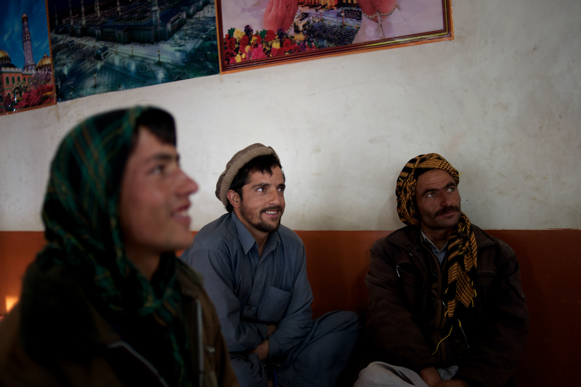 November 09, 2012 - Panjshir, Afghanistan: Locals watch TV in a restaurant in one of the villages of the Panjshir Valley. (Paulo Nunes dos Santos)