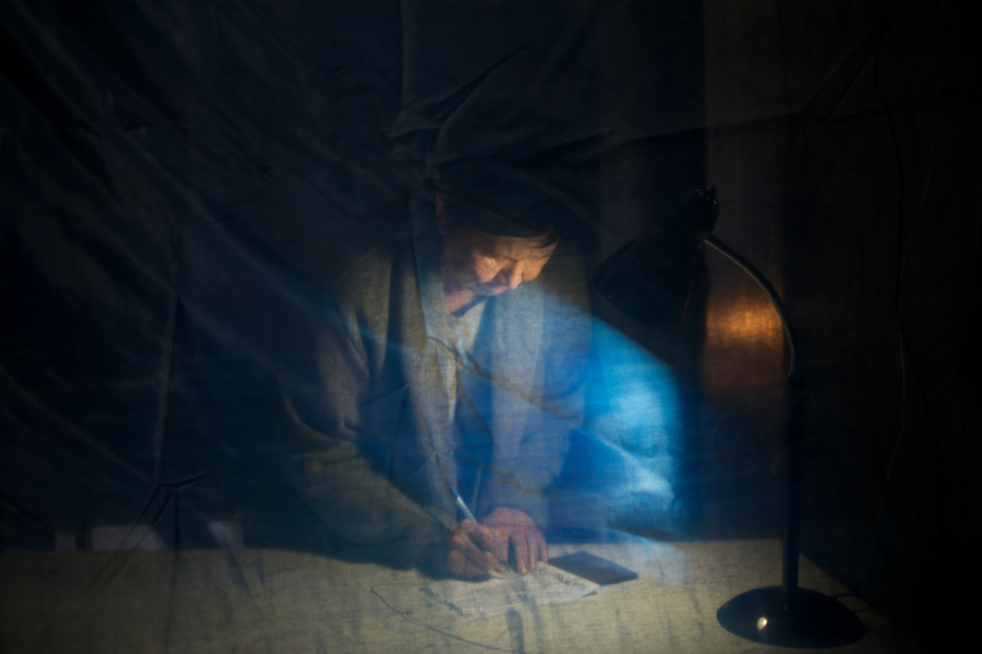 An elderly woman votes in a referendum about secession from Ukraine, in central Donetsk.