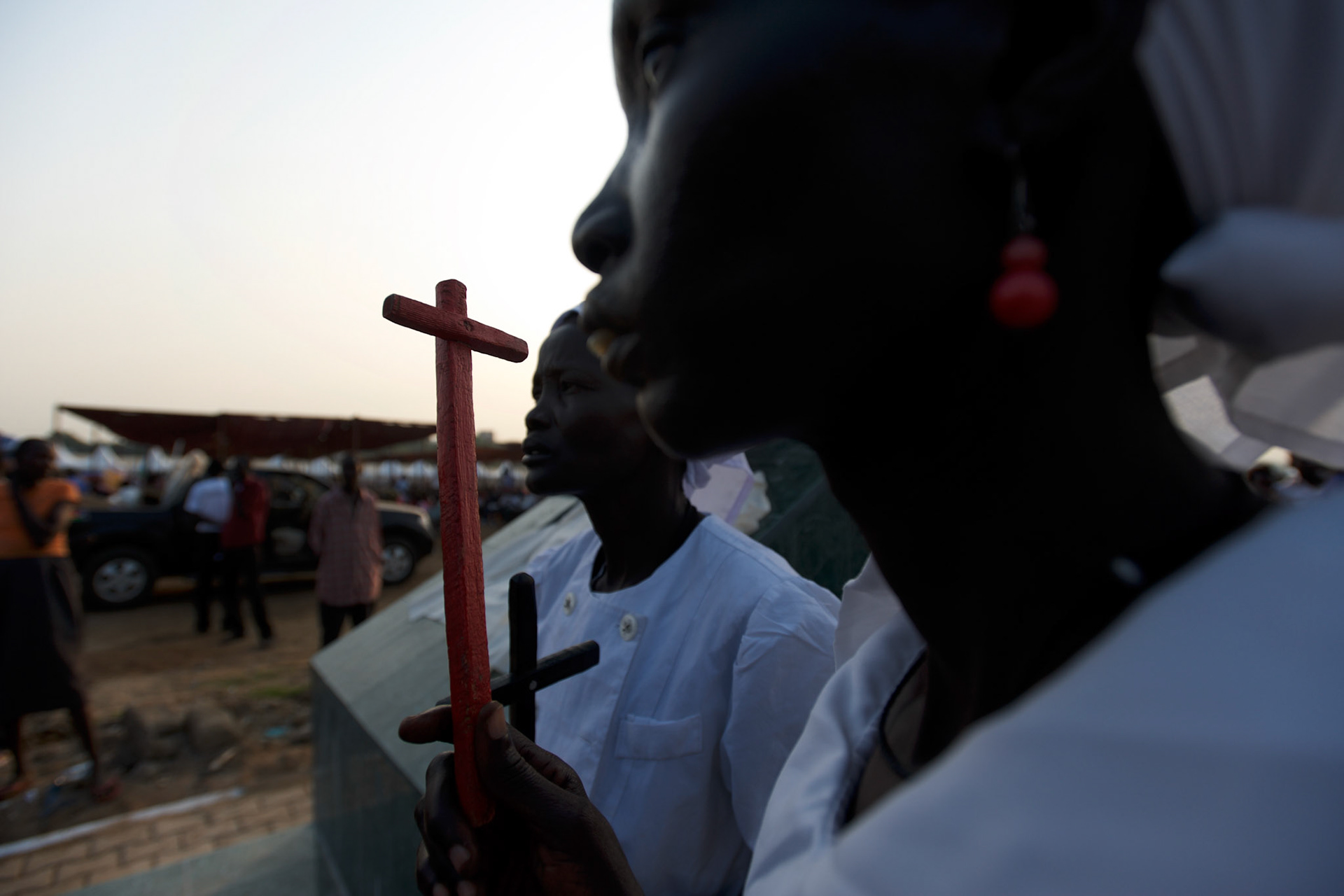 Religious women take part in a praying session, in central Juba, ahead of the official ceremony marking South Sudan as an independent nation.