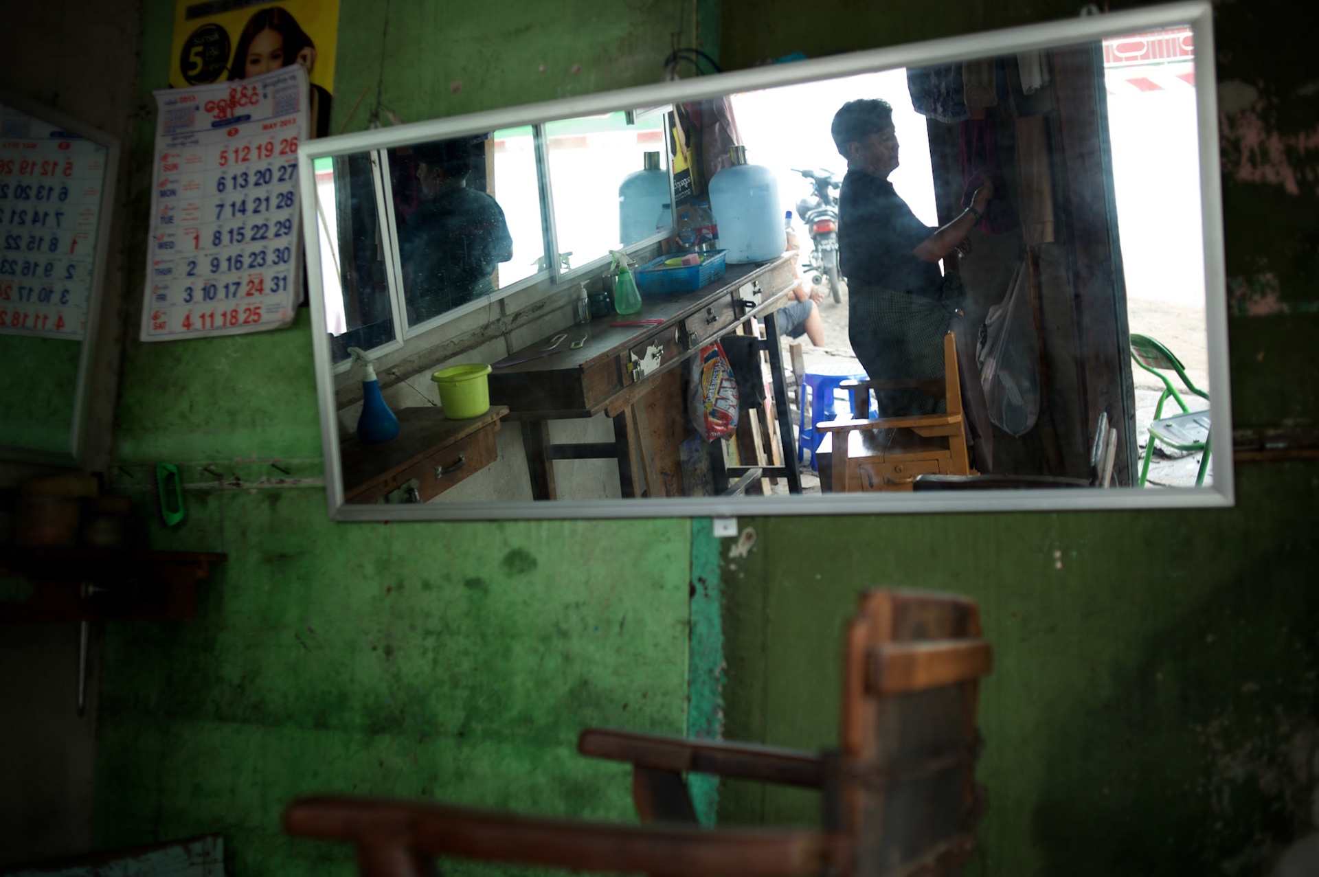 May 15, 2013 - Meiktila, Myanmar: A barber shop in a residential neighbourhood severely destroyed by anti-muslim violence in Meiktila, central Myanmar. CREDIT: Paulo Nunes dos Santos