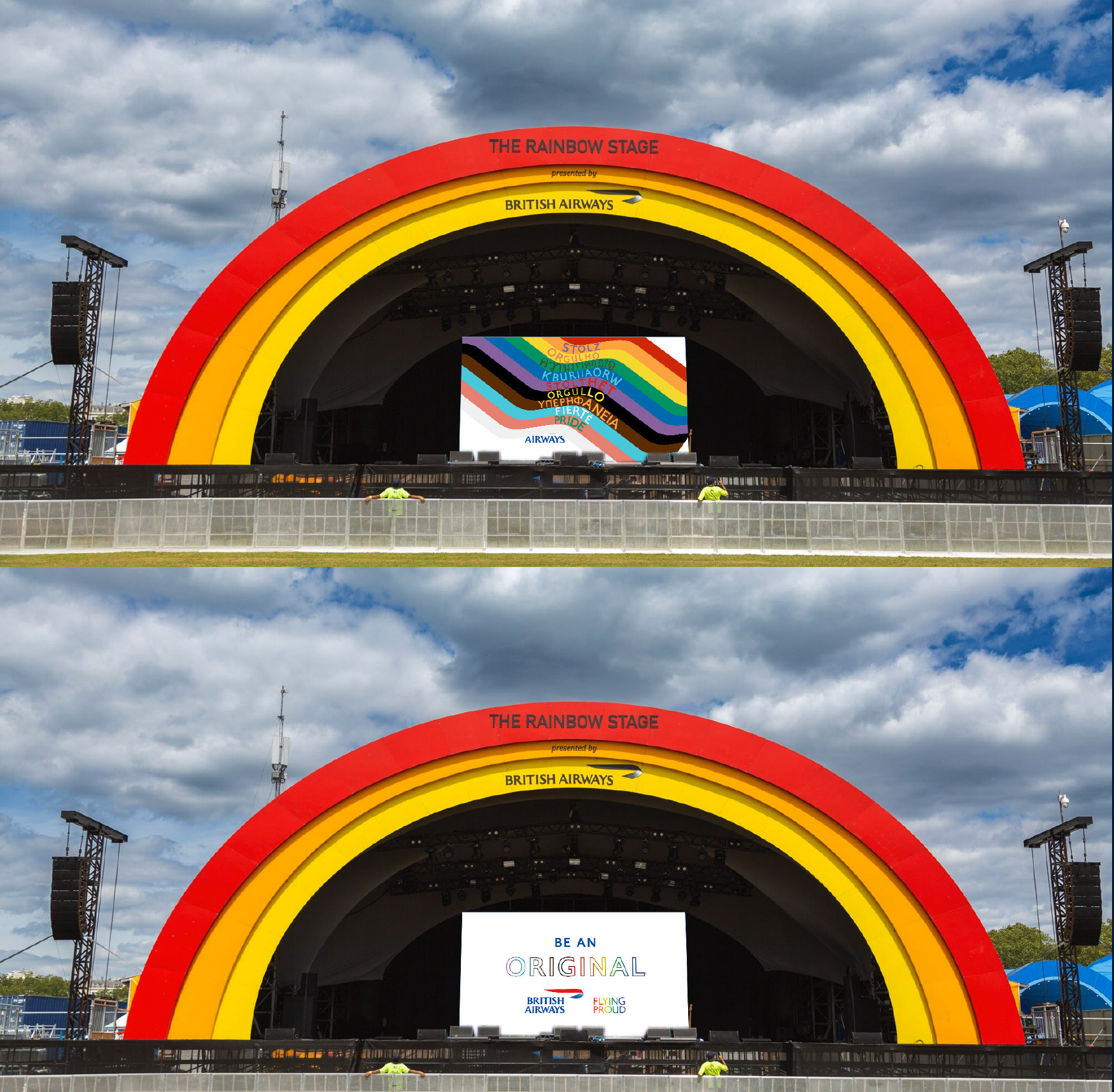 BST 2024 The Rainbow Stage screen, on loop key art between acts