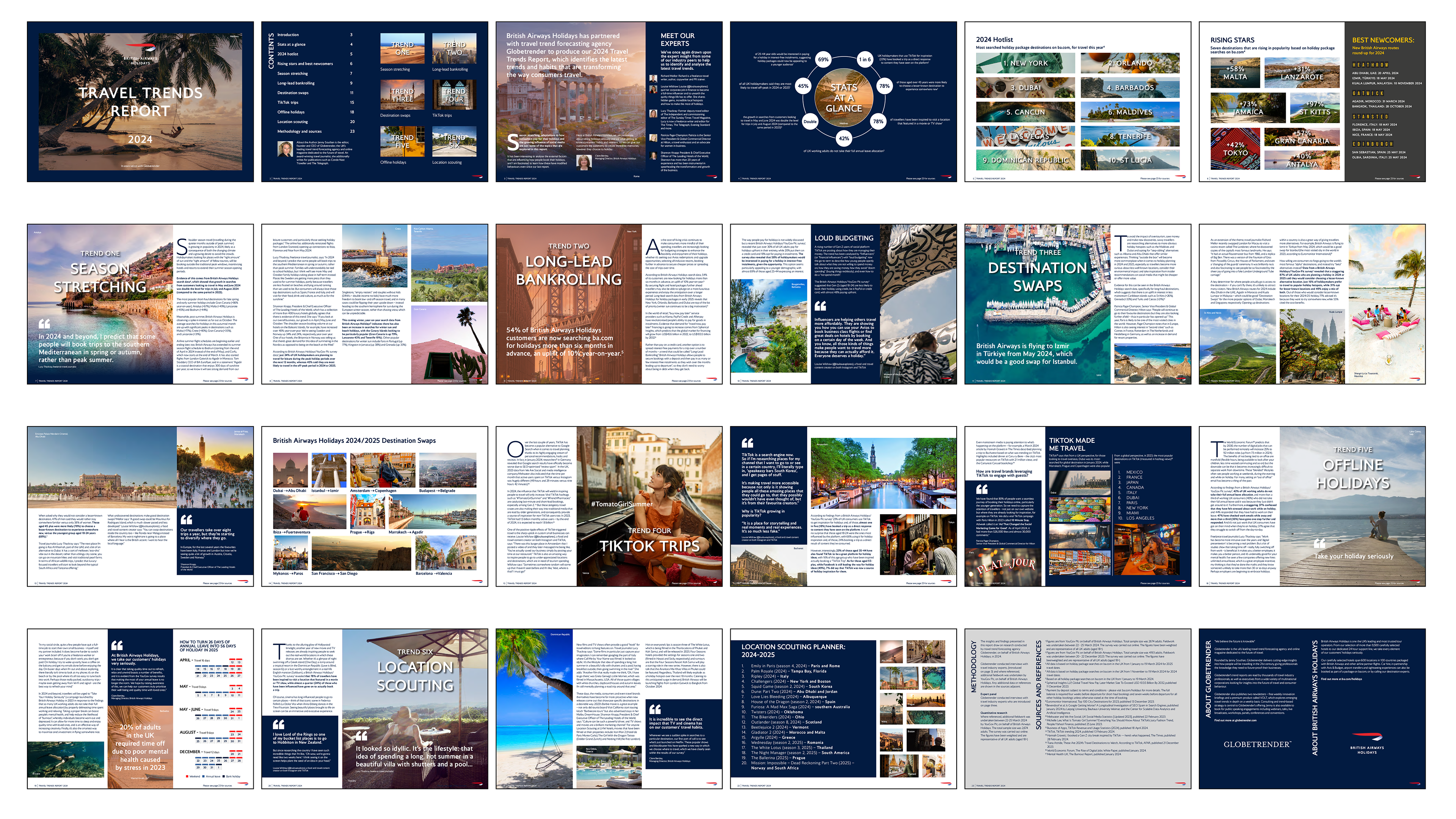 British Airways Holidays Travel Trend Report, design and artwork.