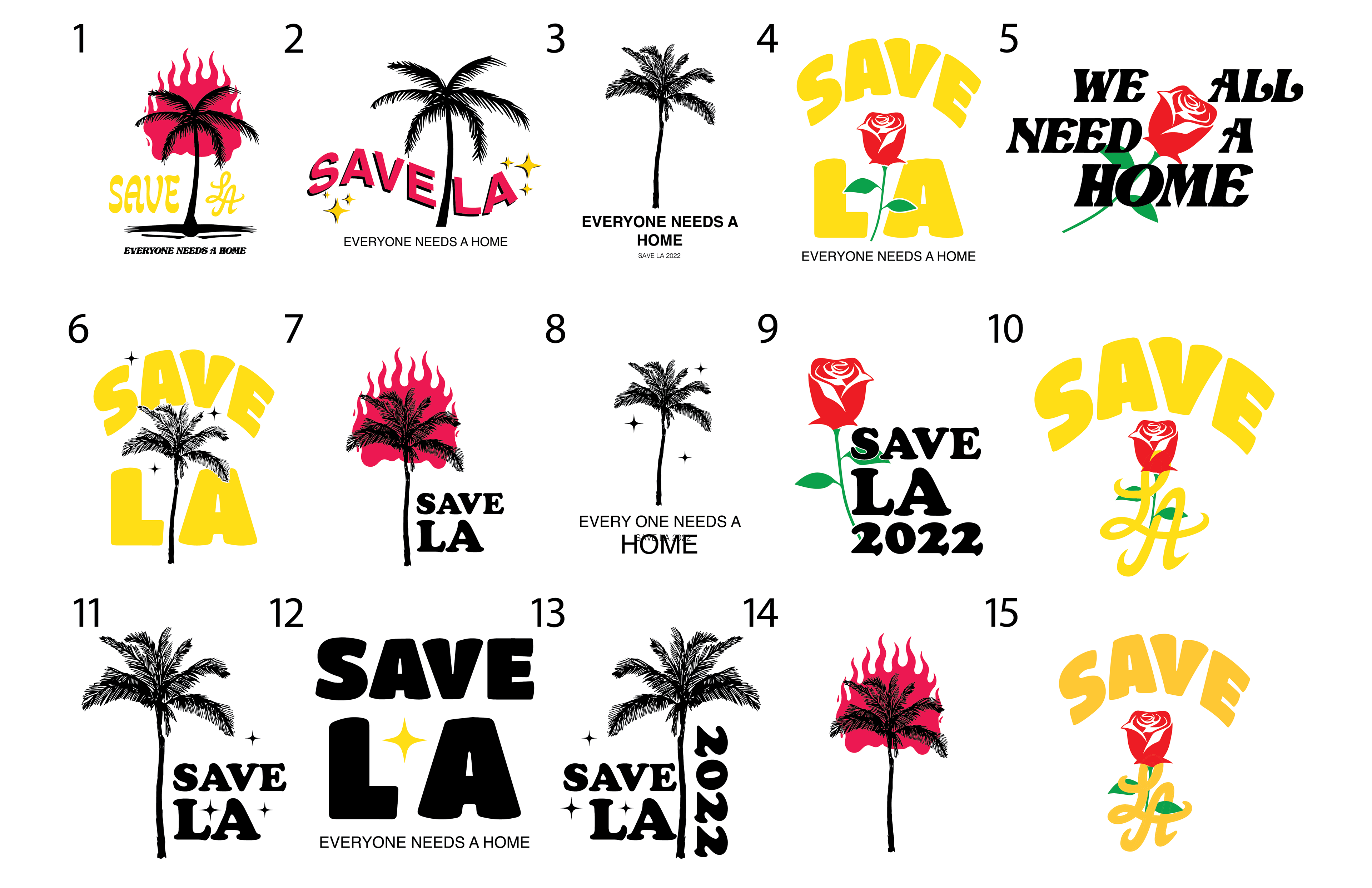 Design ideas layout for client numbered for easy selection