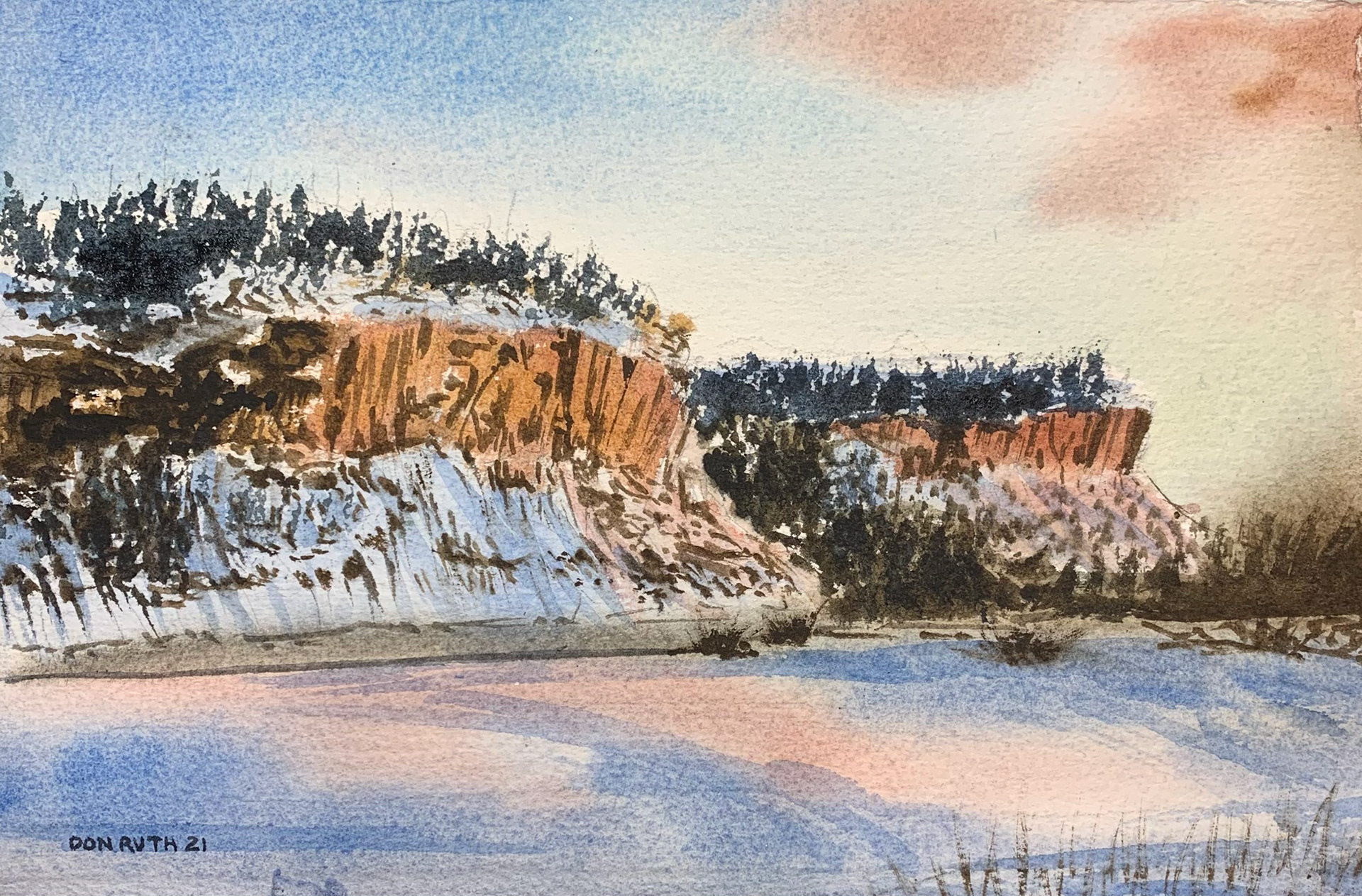 Watercolor Rim Rocks Billings MT Don Ruth the Works