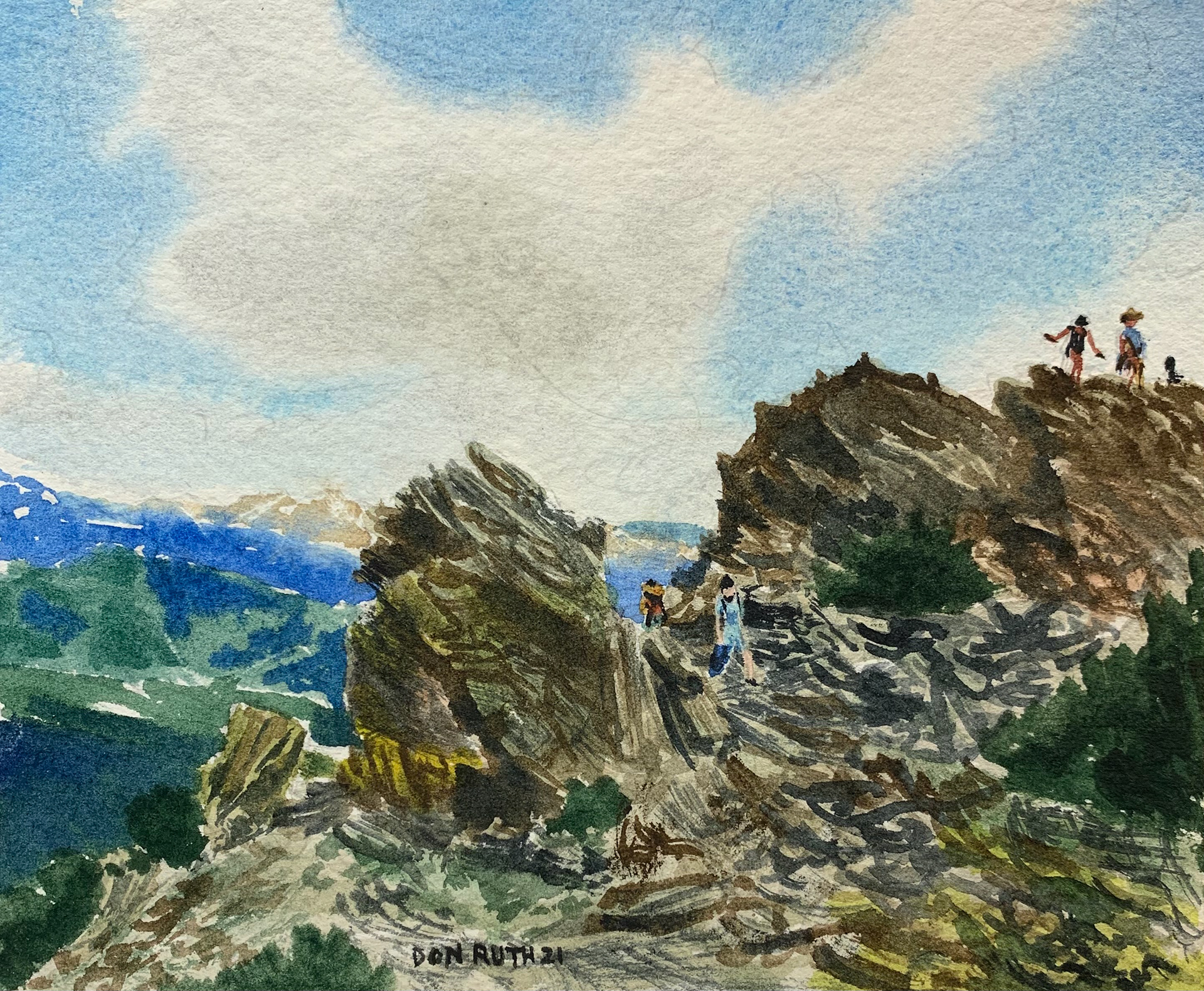 Idaho Springs Colorado overlook Don Ruth the Works Watercolor