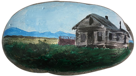 Don Ruth the Works Painted Rock Long Since Inhabited Near Bozeman MT